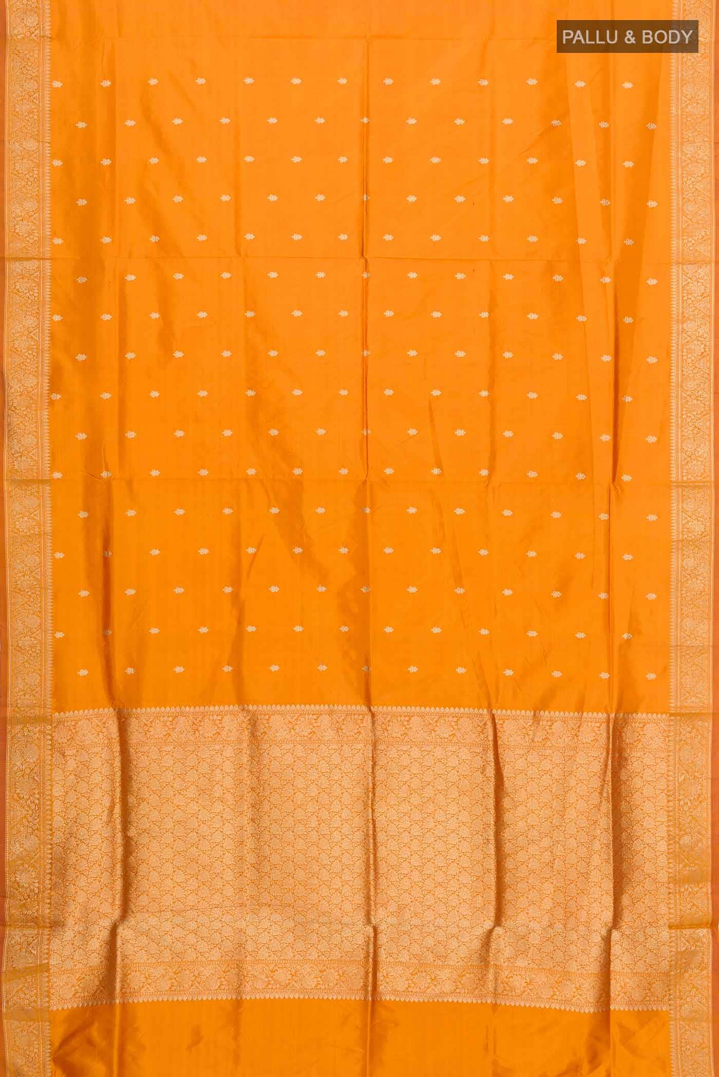 Orange Banarasi Katan Silk Saree