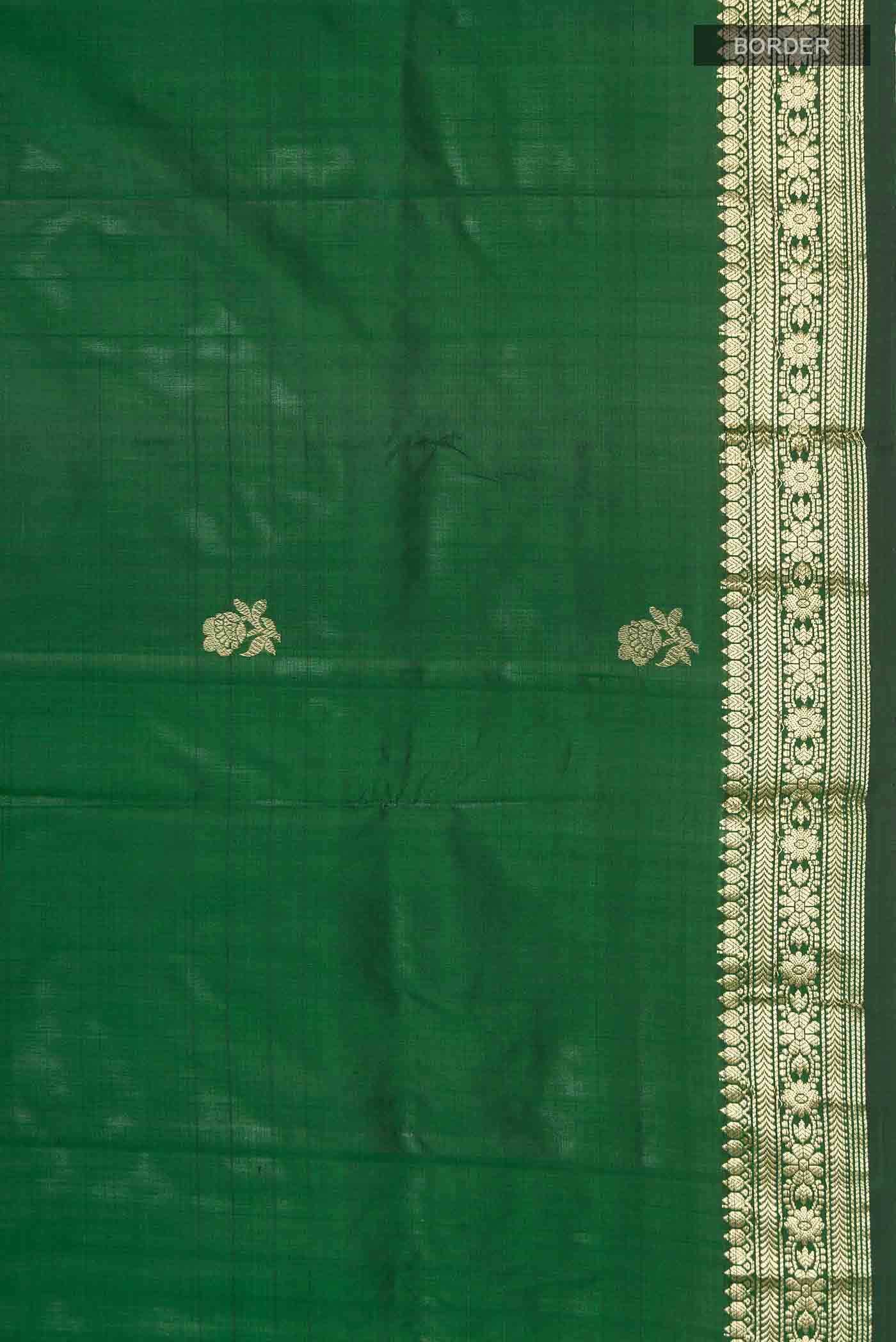 Green Banarasi Katan Silk Saree