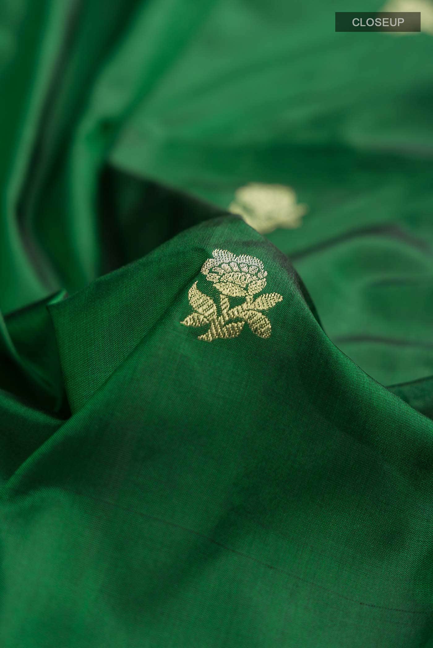 Green Banarasi Katan Silk Saree