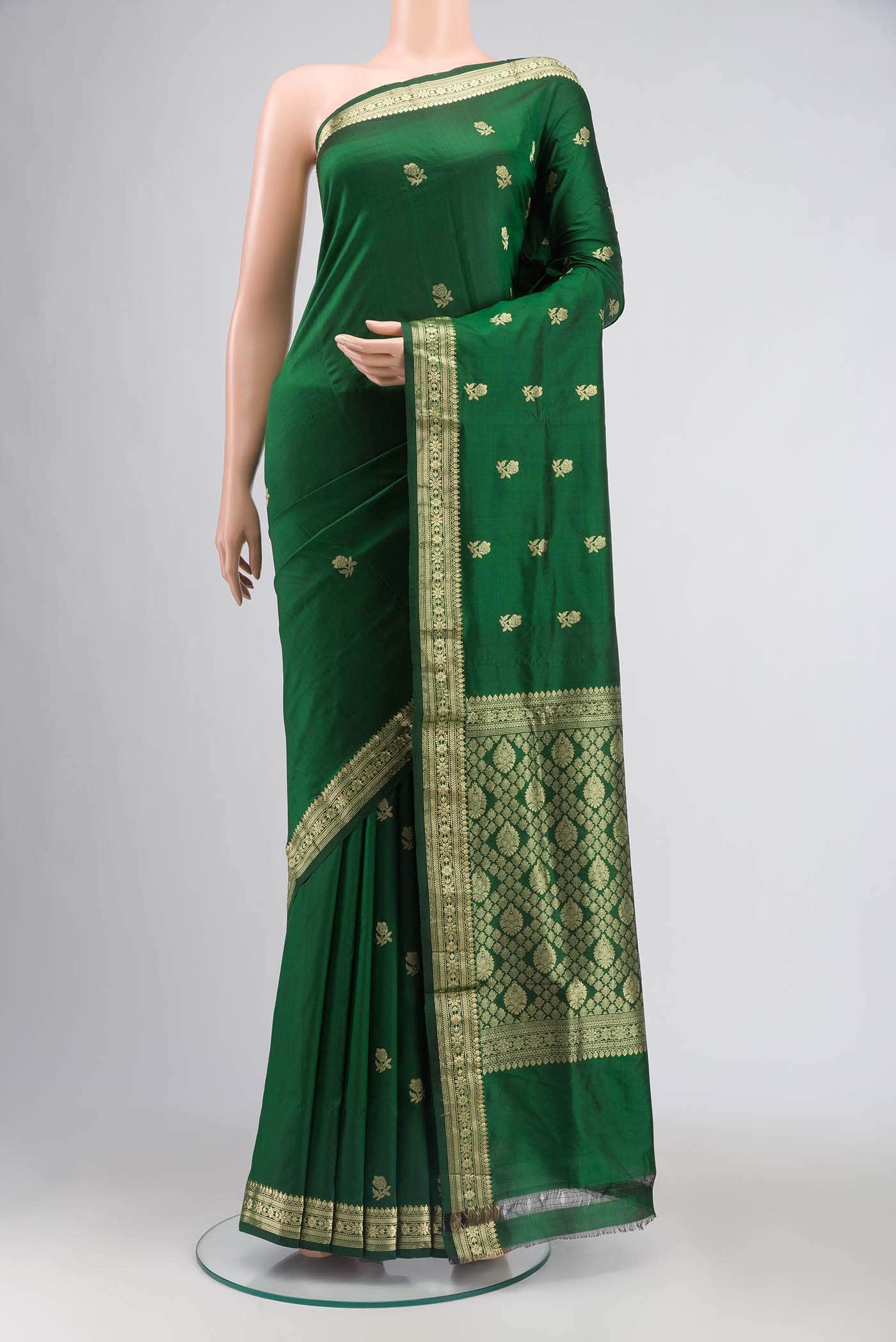Green Banarasi Katan Silk Saree