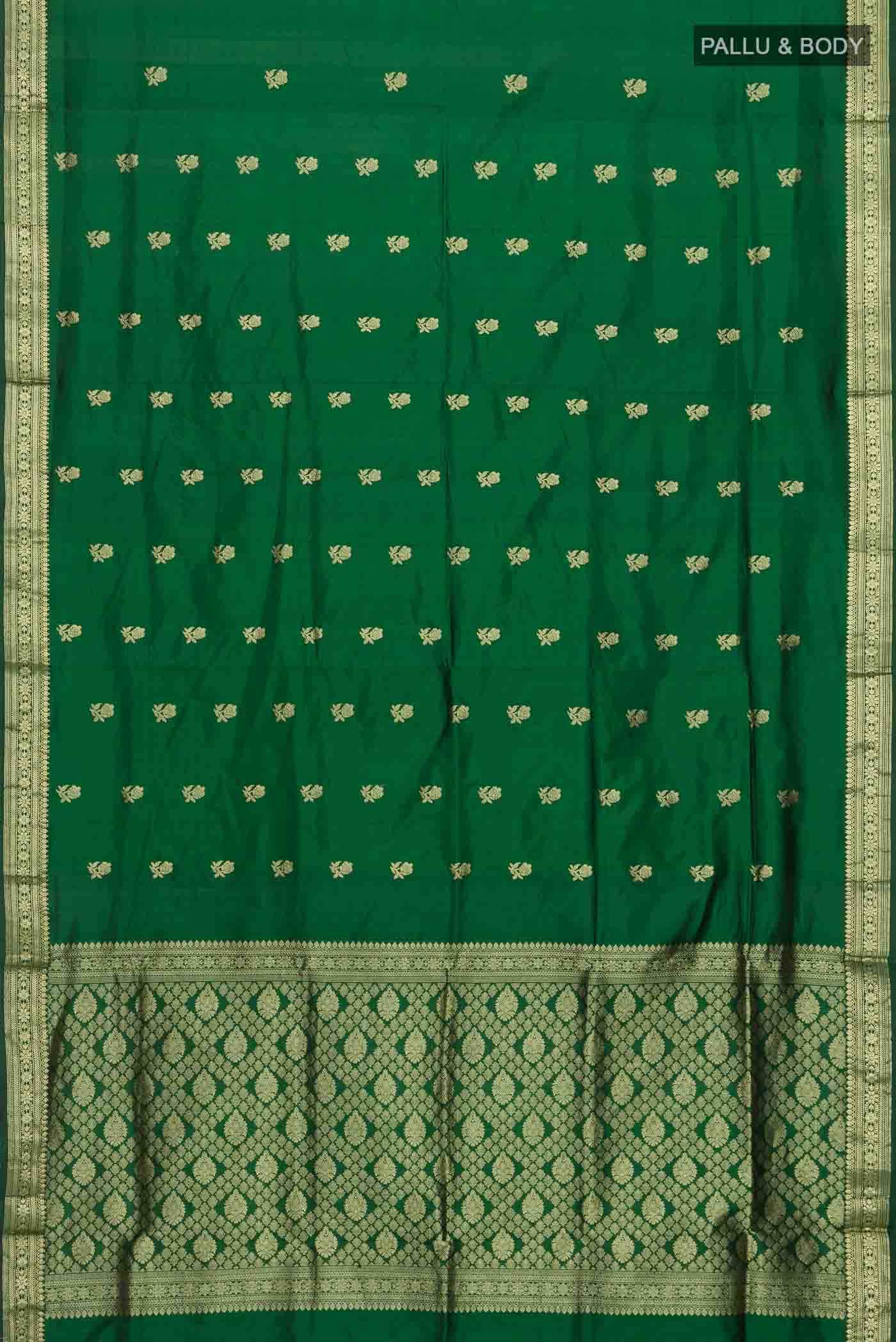 Green Banarasi Katan Silk Saree