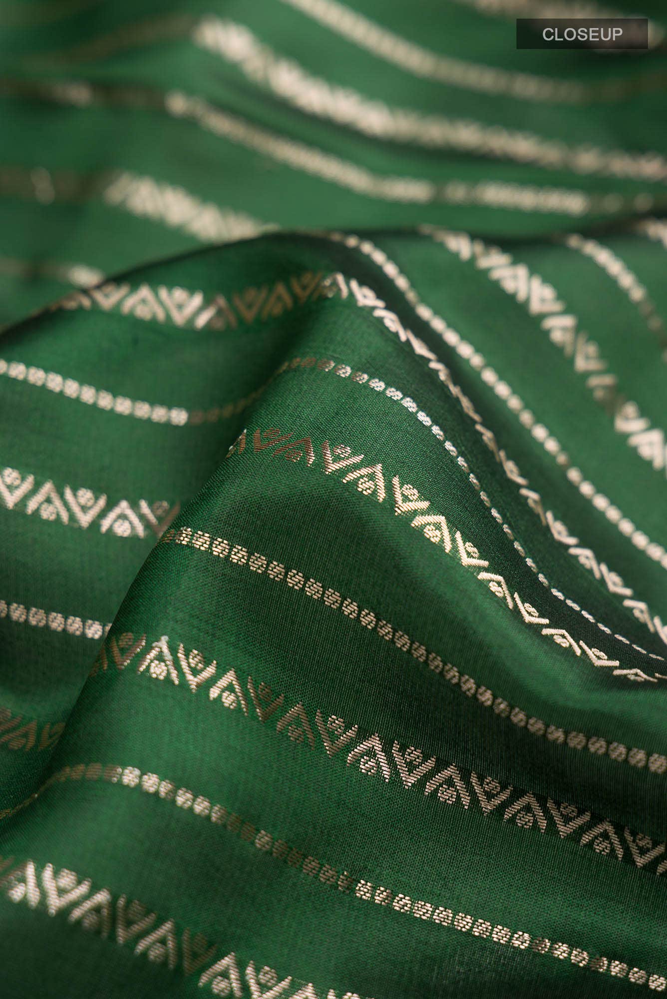 Green Banarasi Raw Silk Saree