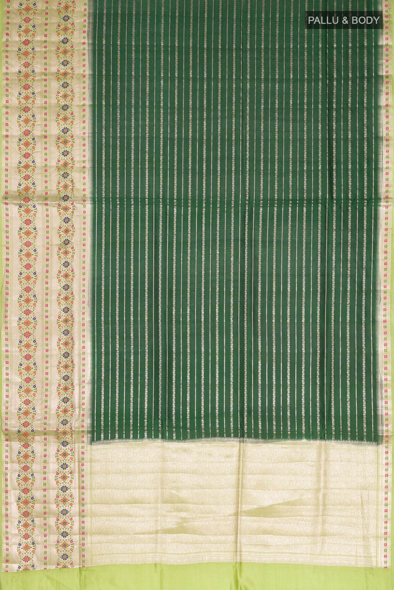 Green Banarasi Raw Silk Saree
