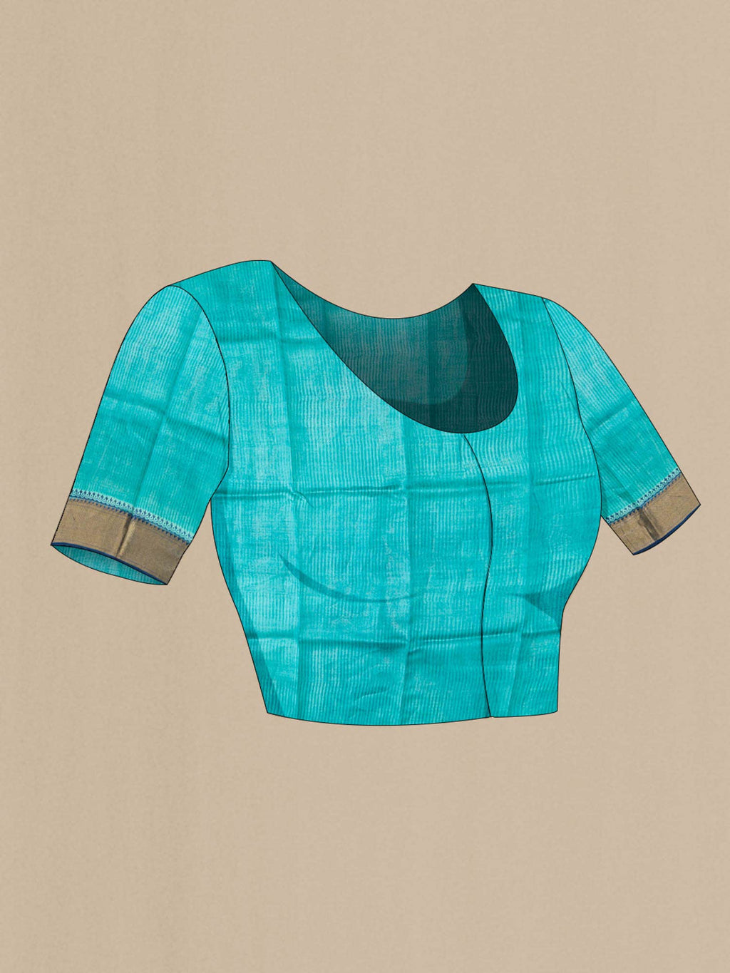 Blue Bhagalpuri Tussar Silk Saree