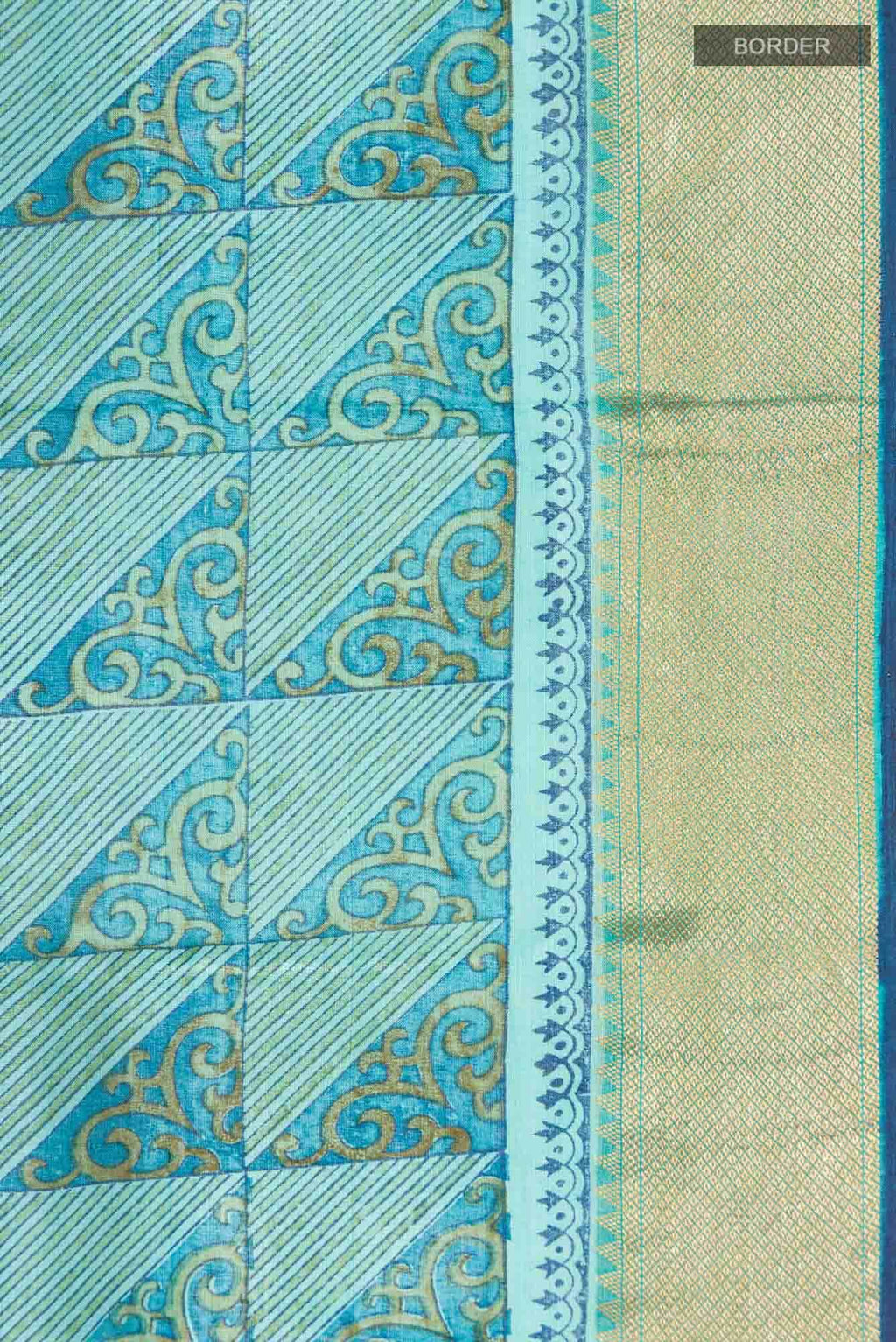 Blue Bhagalpuri Tussar Silk Saree