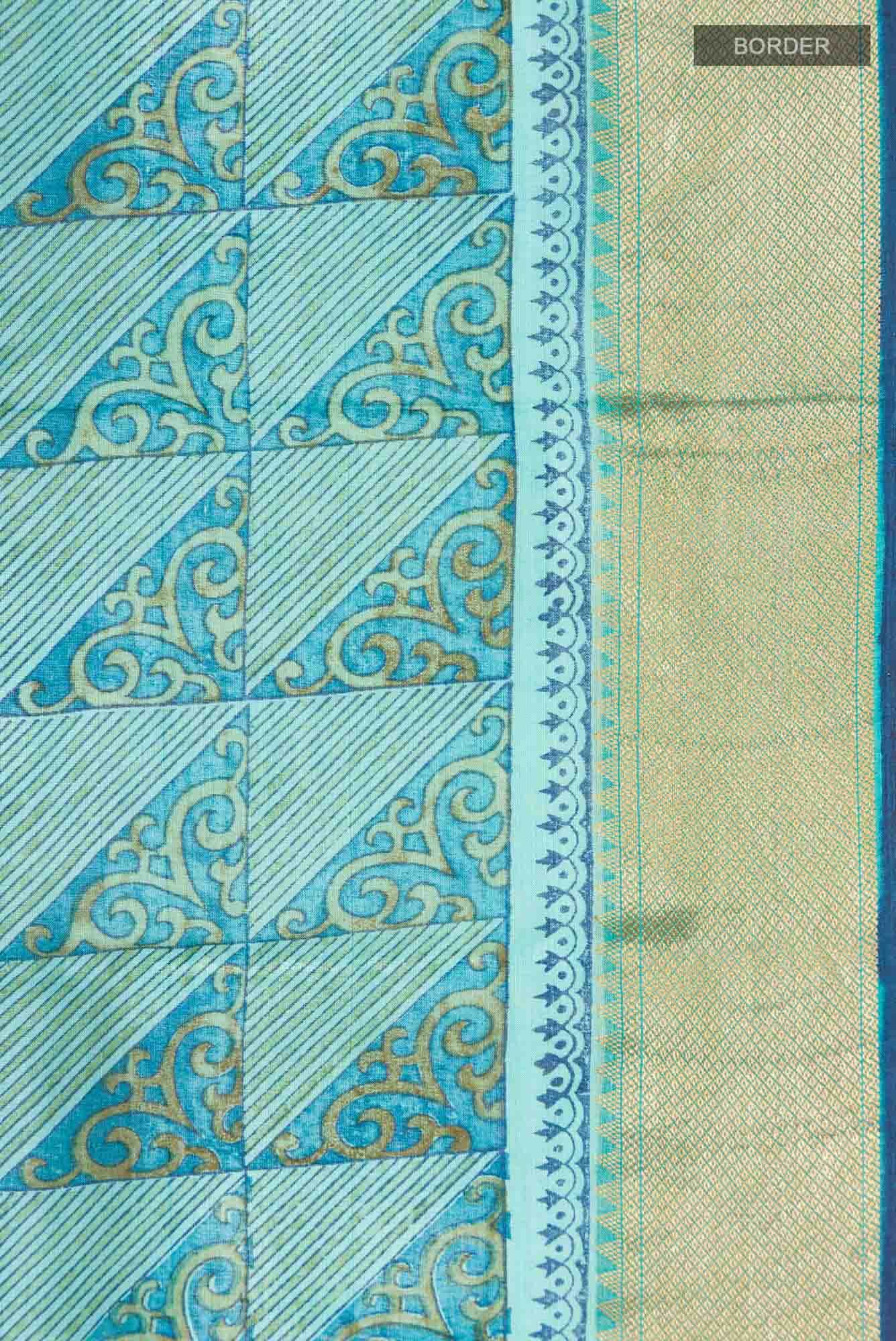 Blue Bhagalpuri Tussar Silk Saree