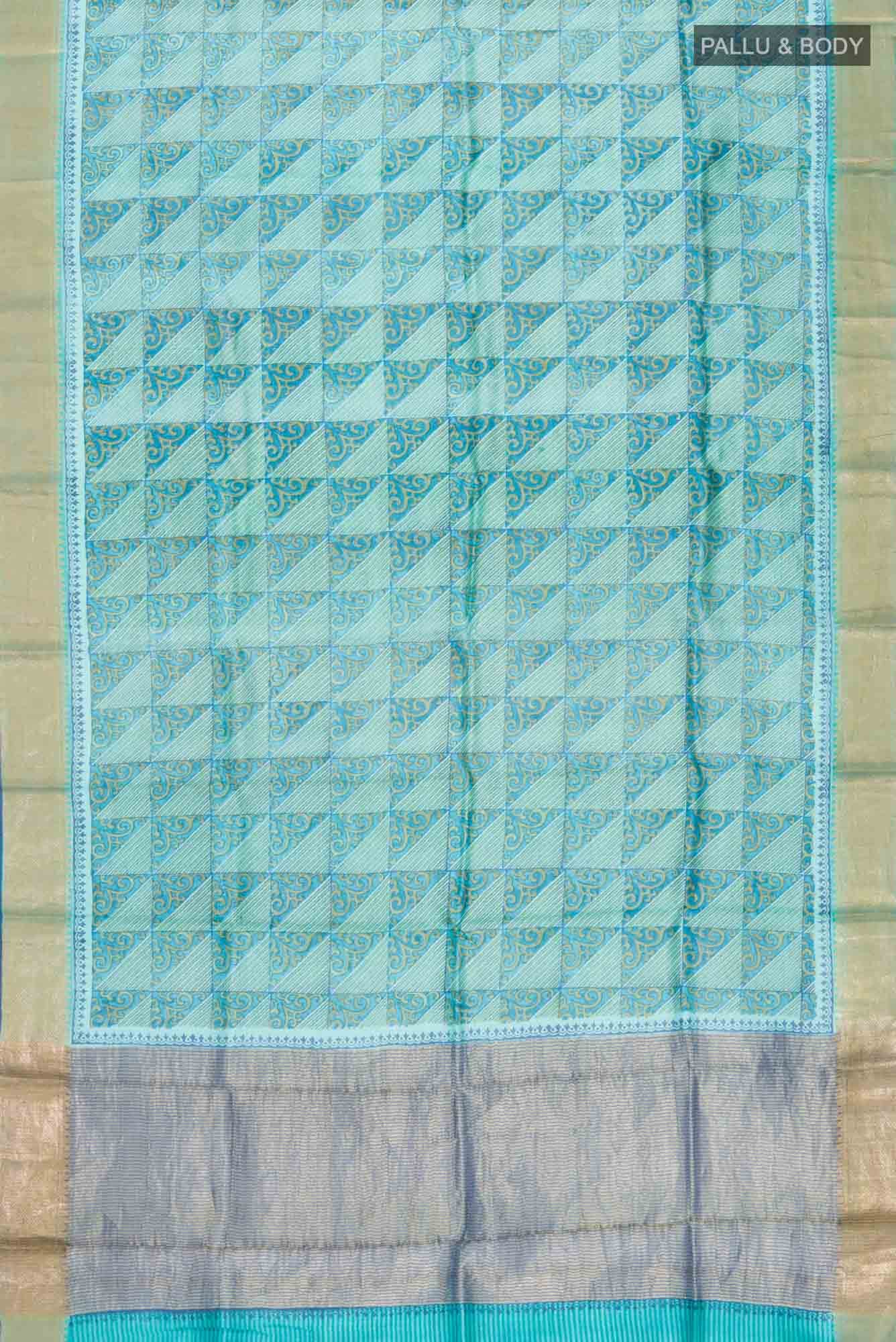 Blue Bhagalpuri Tussar Silk Saree