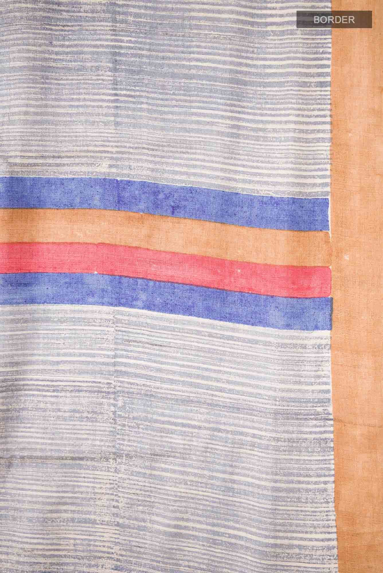 Grey Bhagalpuri Tussar Silk Saree
