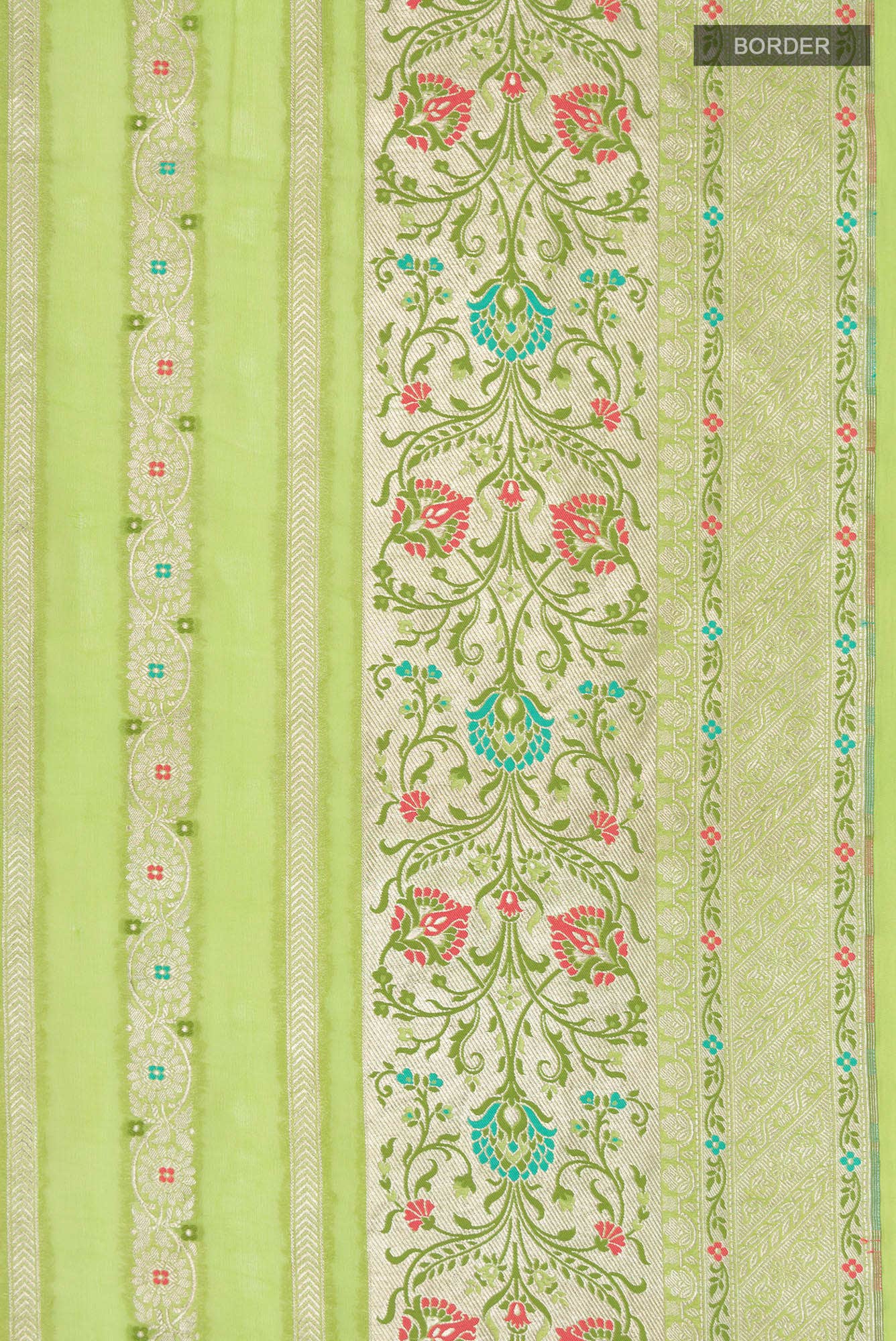 Pista Green Banarasi Georgette Saree