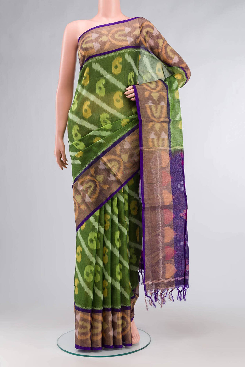Green Silk Cotton Saree