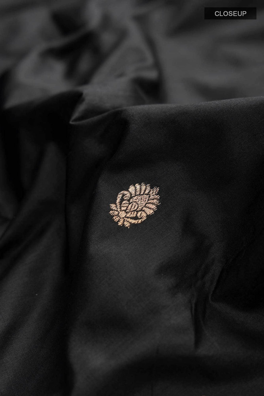 Black Banarasi Katan Silk Saree