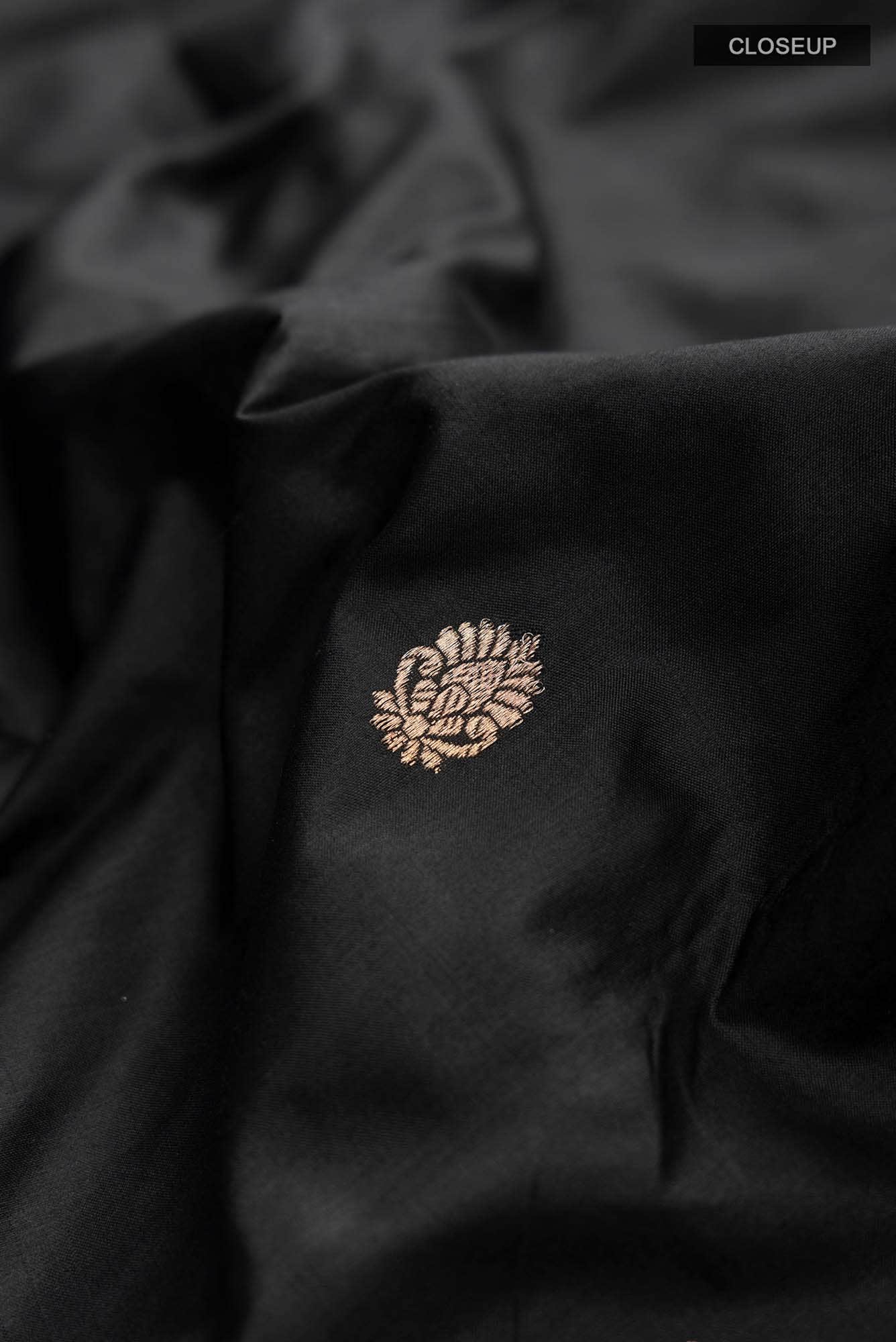 Black Banarasi Katan Silk Saree