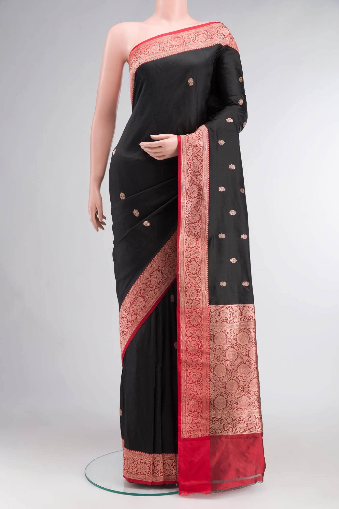 Black Banarasi Katan Silk Saree