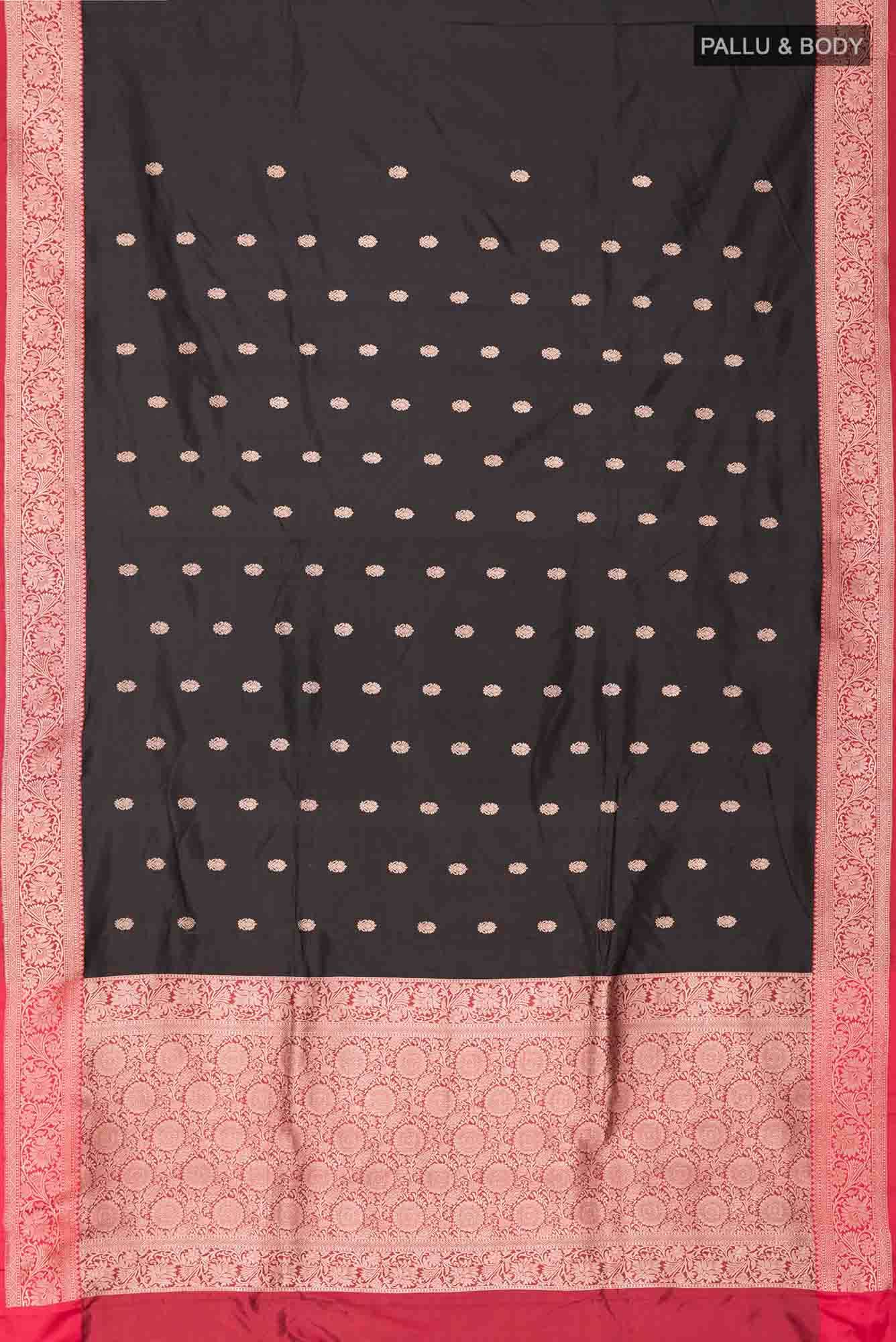 Black Banarasi Katan Silk Saree
