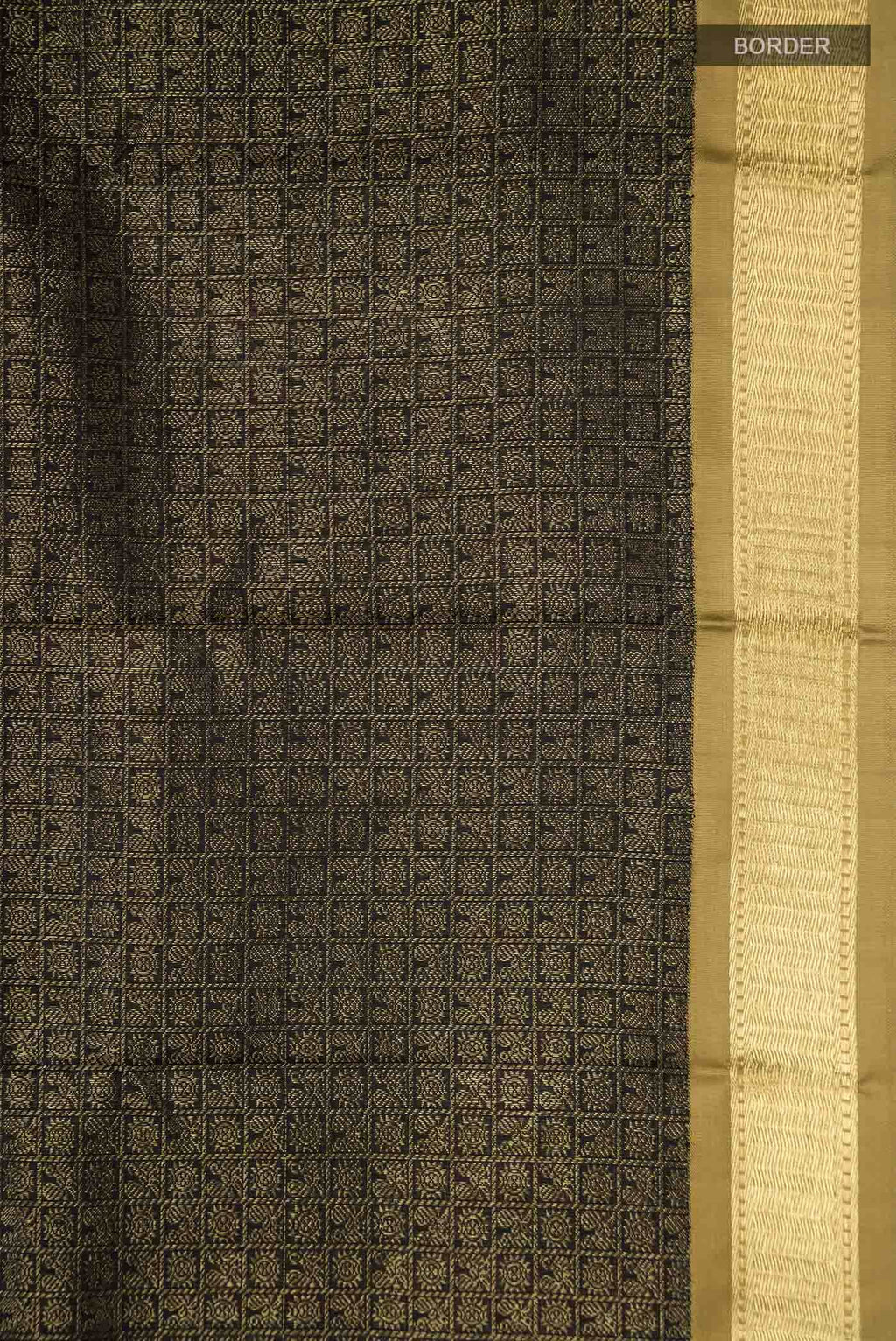 Pure Silk Pure Zari Black Kanchipuram Saree