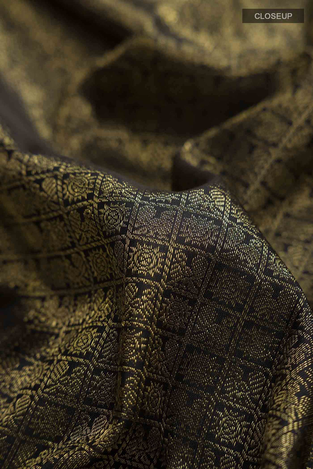 Pure Silk Pure Zari Black Kanchipuram Saree