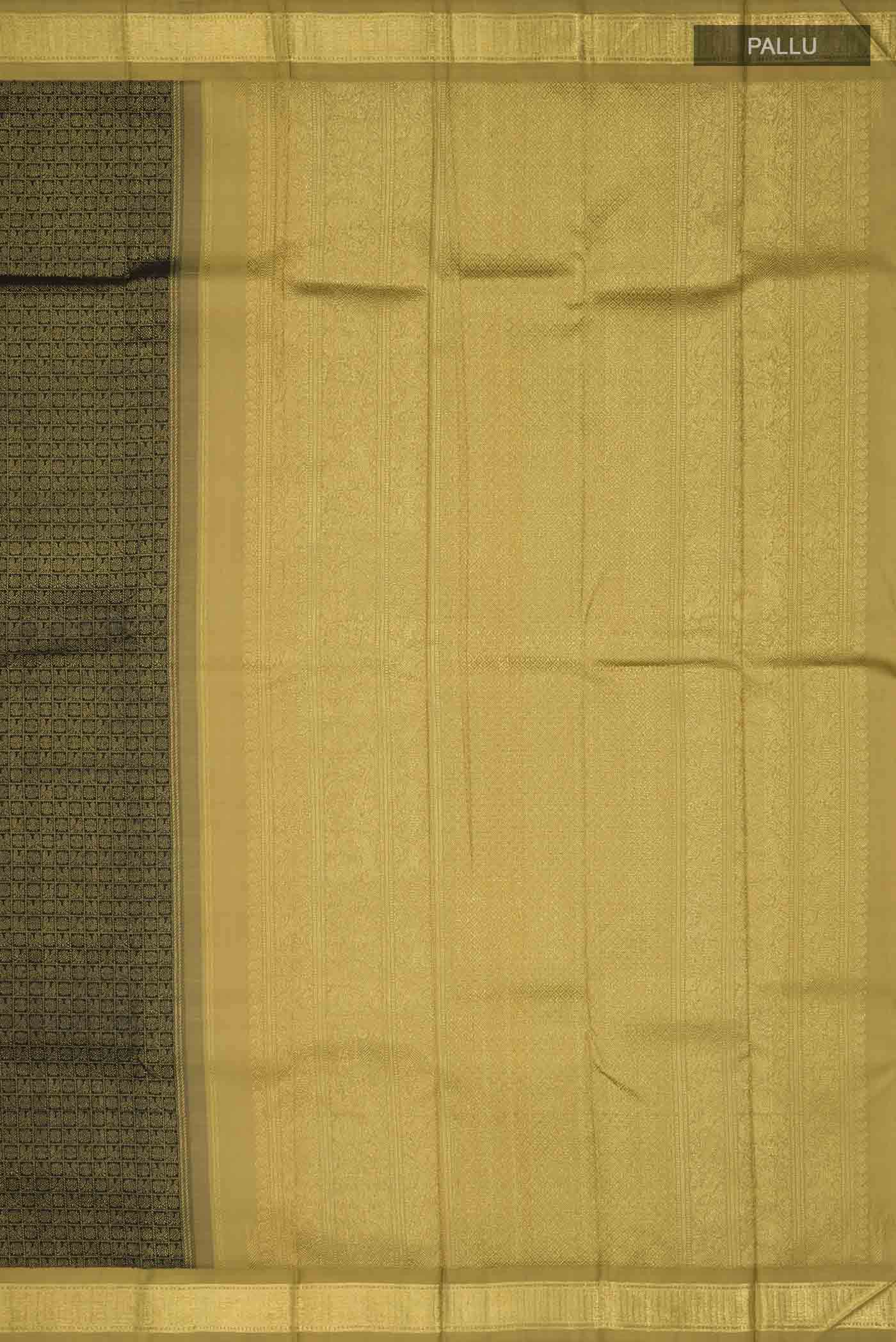 Pure Silk Pure Zari Black Kanchipuram Saree