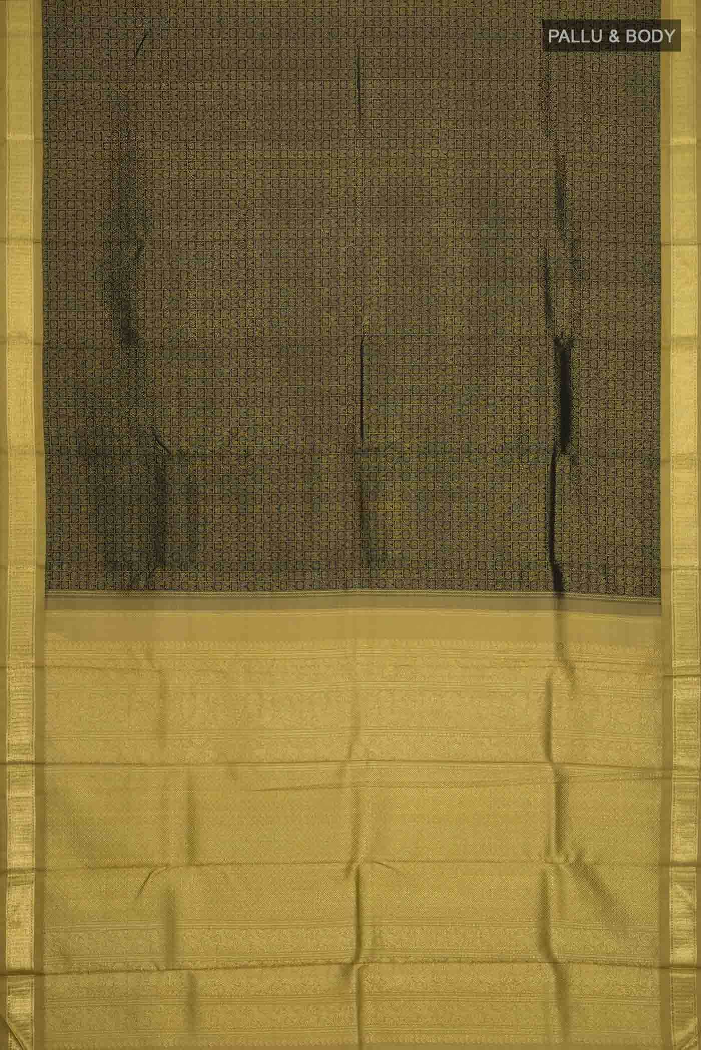 Pure Silk Pure Zari Black Kanchipuram Saree