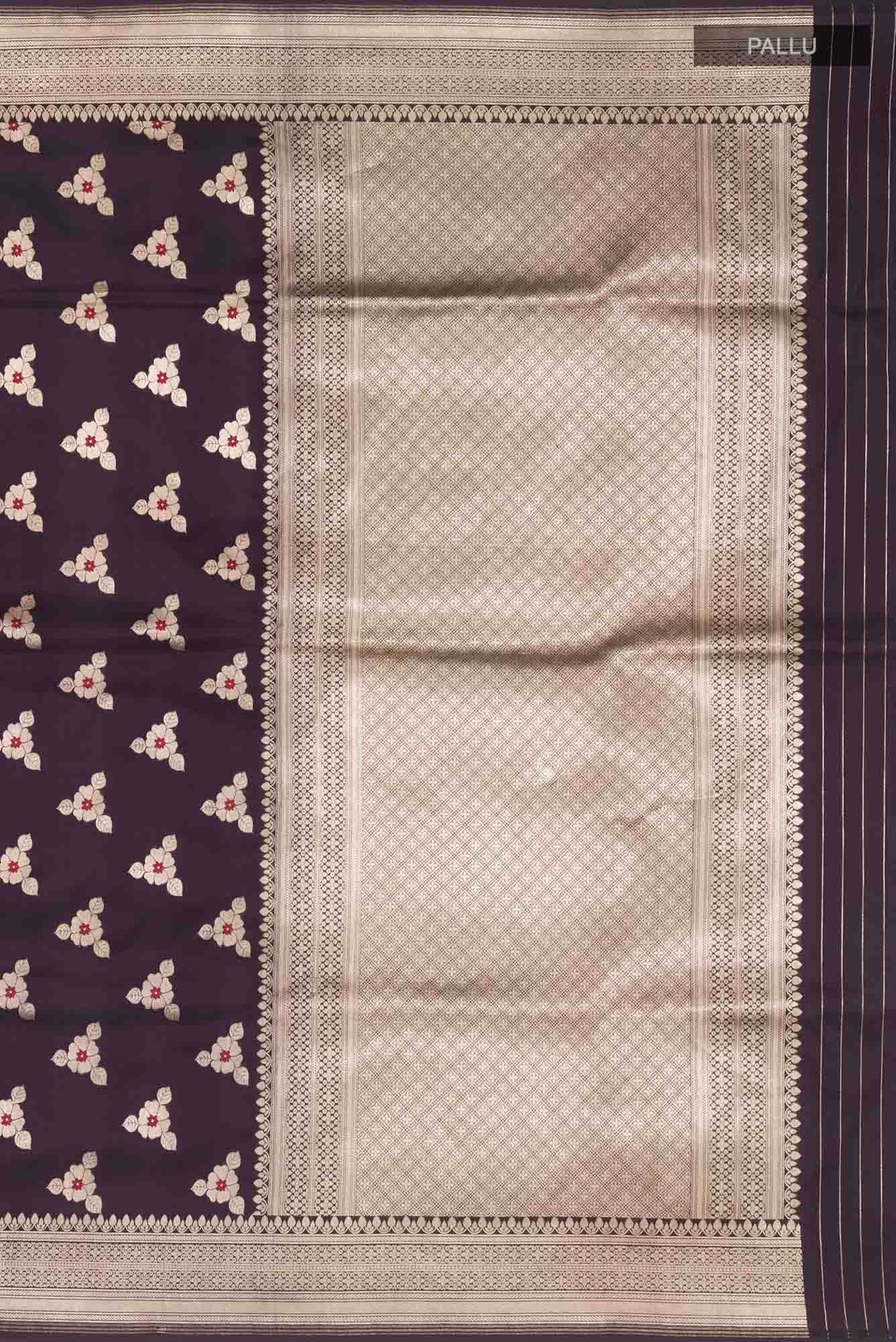 Navy Blue Banarasi Silk Saree
