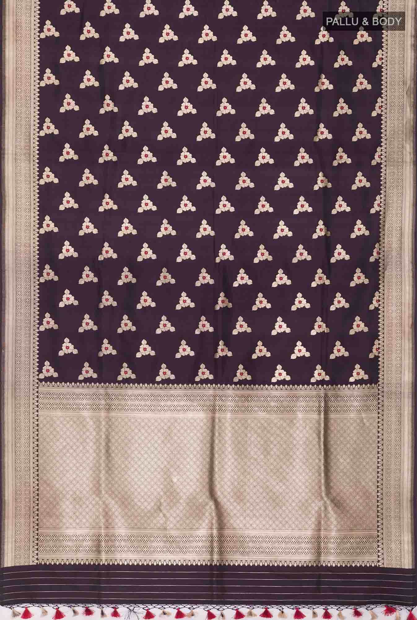Navy Blue Banarasi Silk Saree