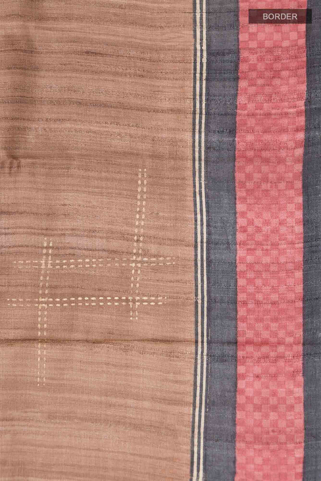 Brown Bhagalpuri Tussar Silk Saree