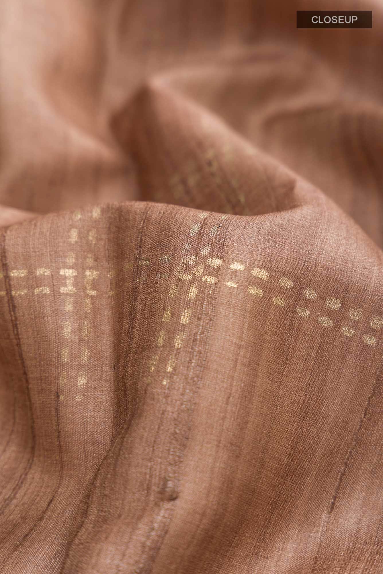 Brown Bhagalpuri Tussar Silk Saree