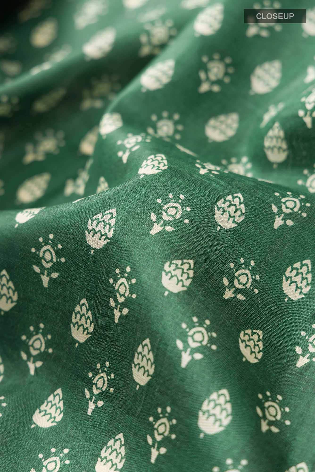 Green Bhagalpuri Tussar Silk Saree