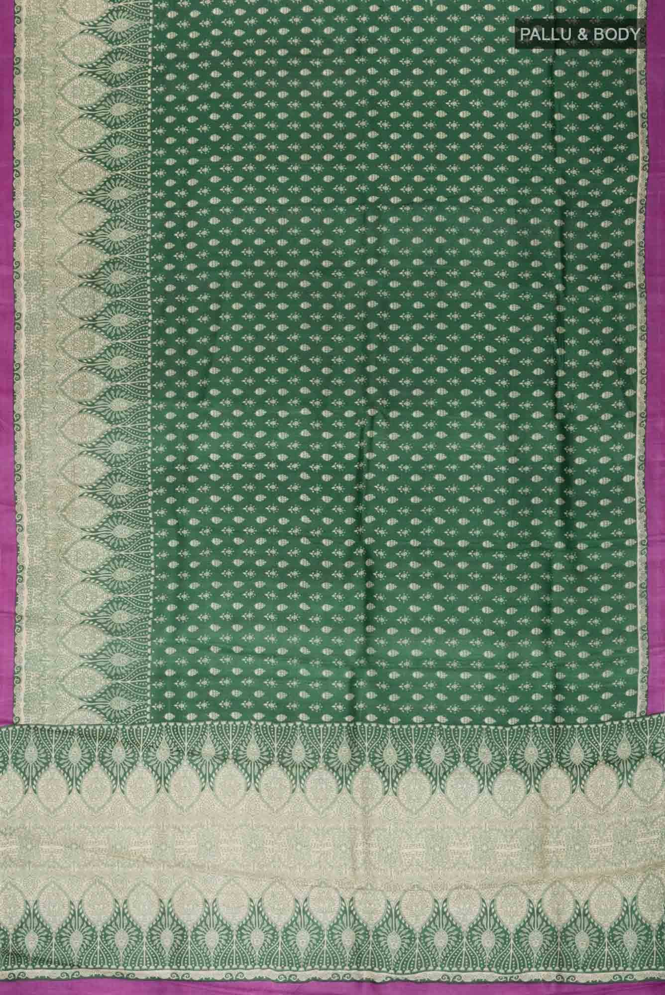 Green Bhagalpuri Tussar Silk Saree