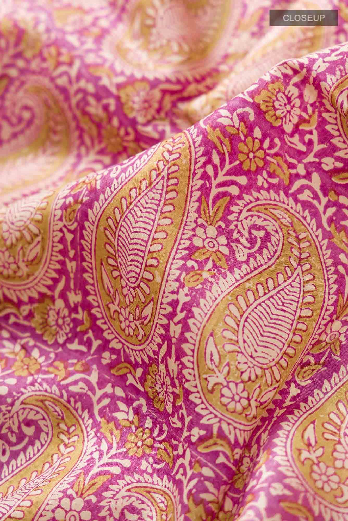Pink Bhagalpuri Tussar Silk Saree