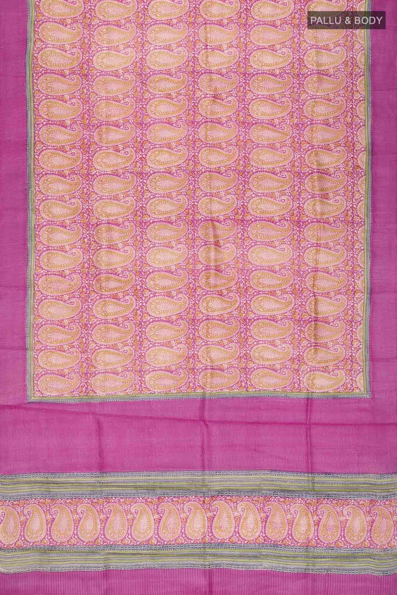Pink Bhagalpuri Tussar Silk Saree