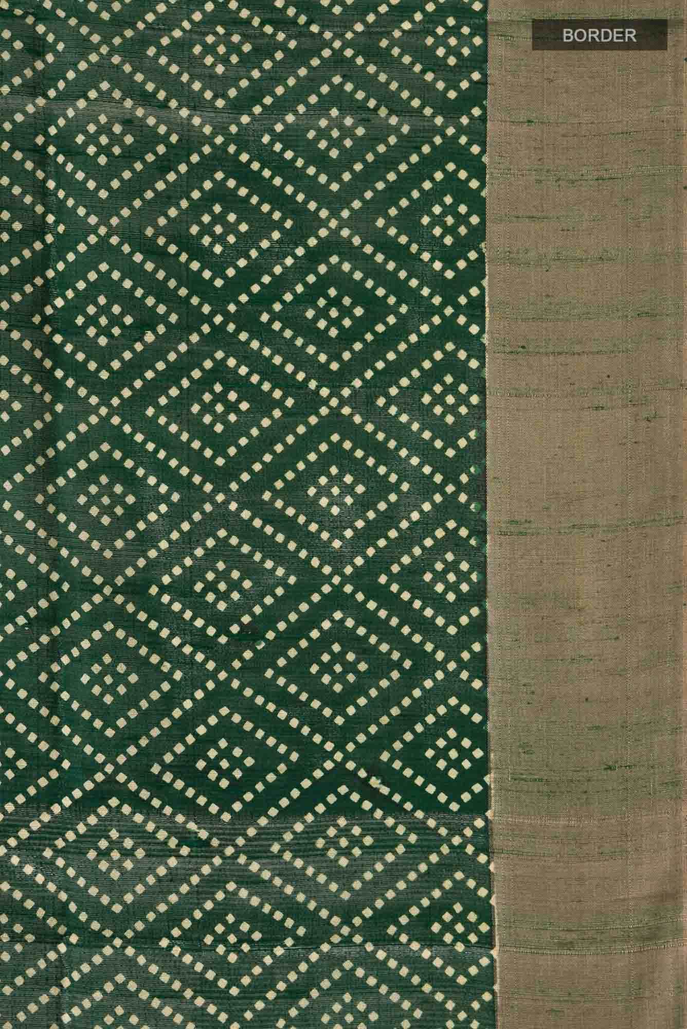 Green Bhagalpuri Tussar Silk Saree