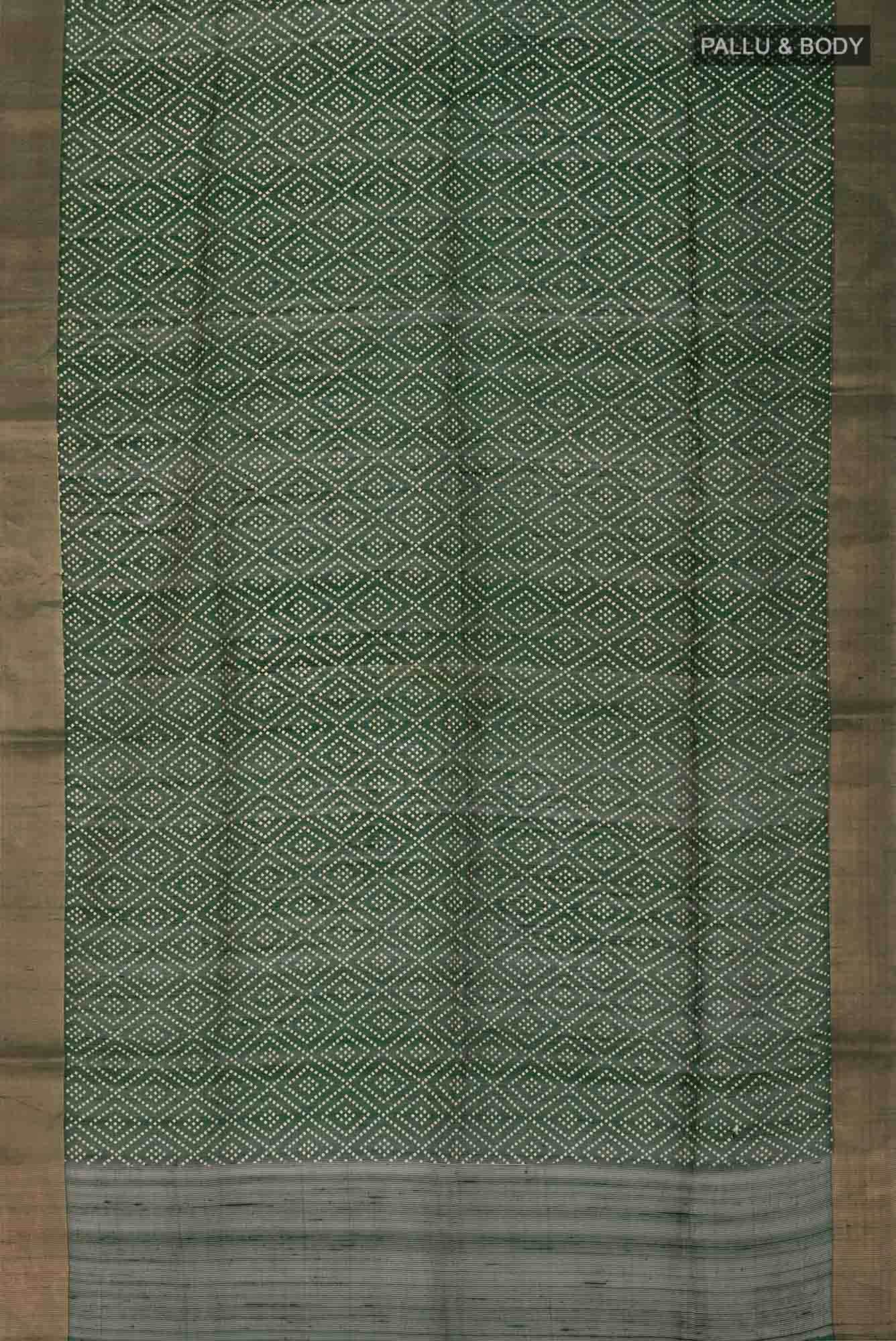 Green Bhagalpuri Tussar Silk Saree