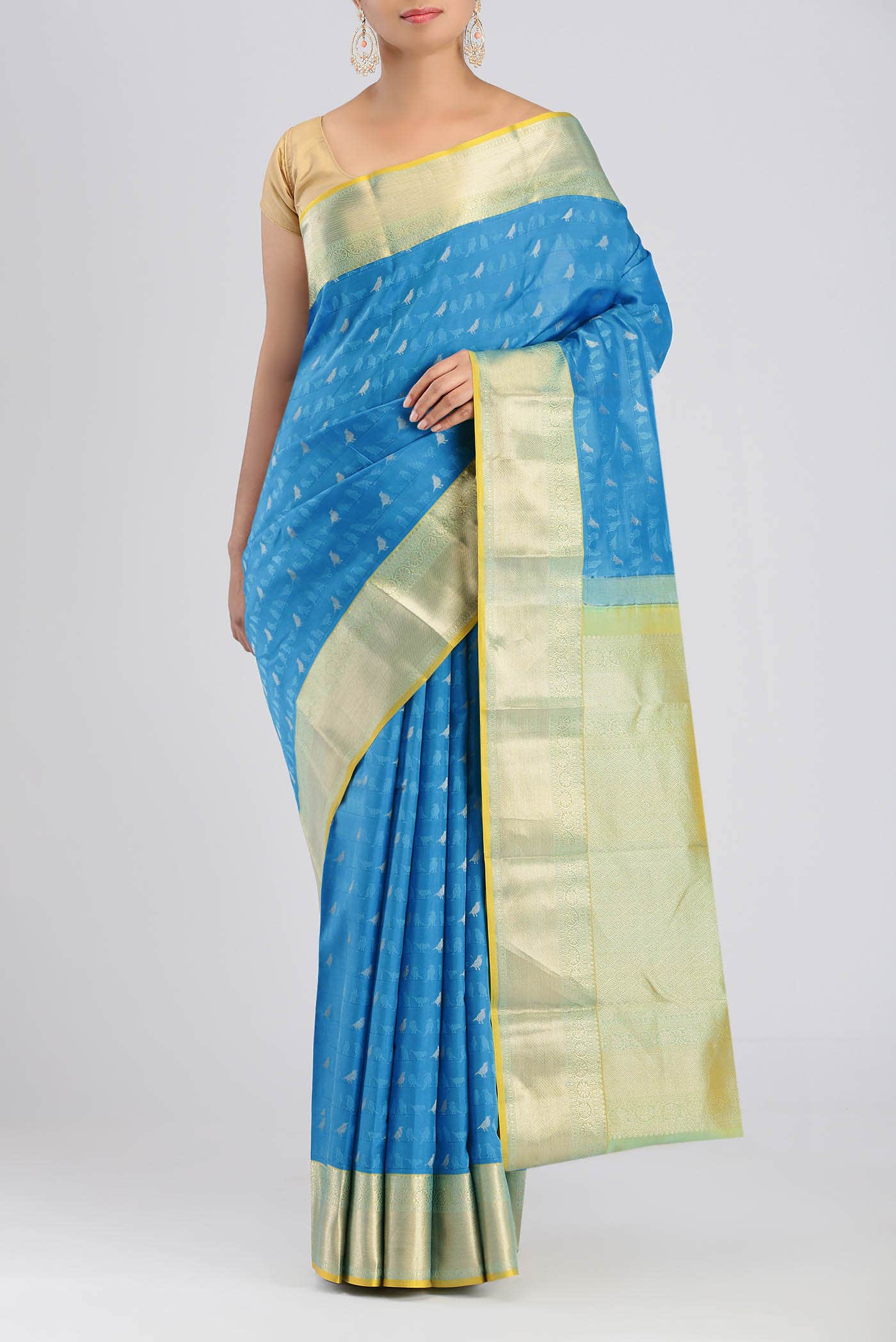 Blue Kanchipuram Silk Saree