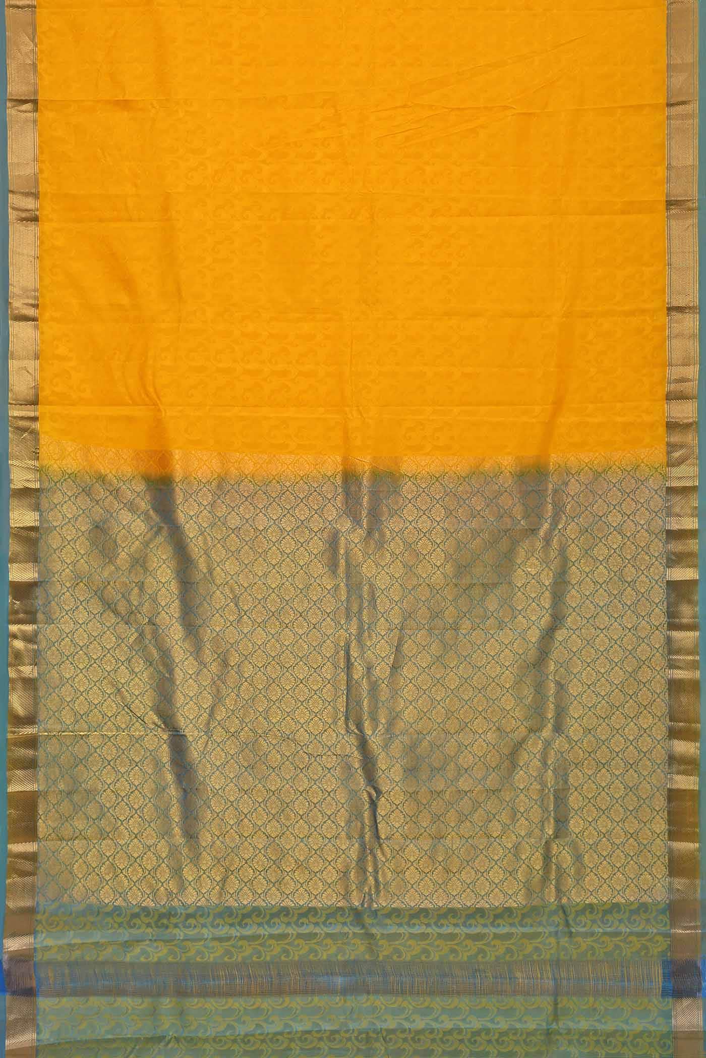 Yellow Kanchipuram Silk Saree