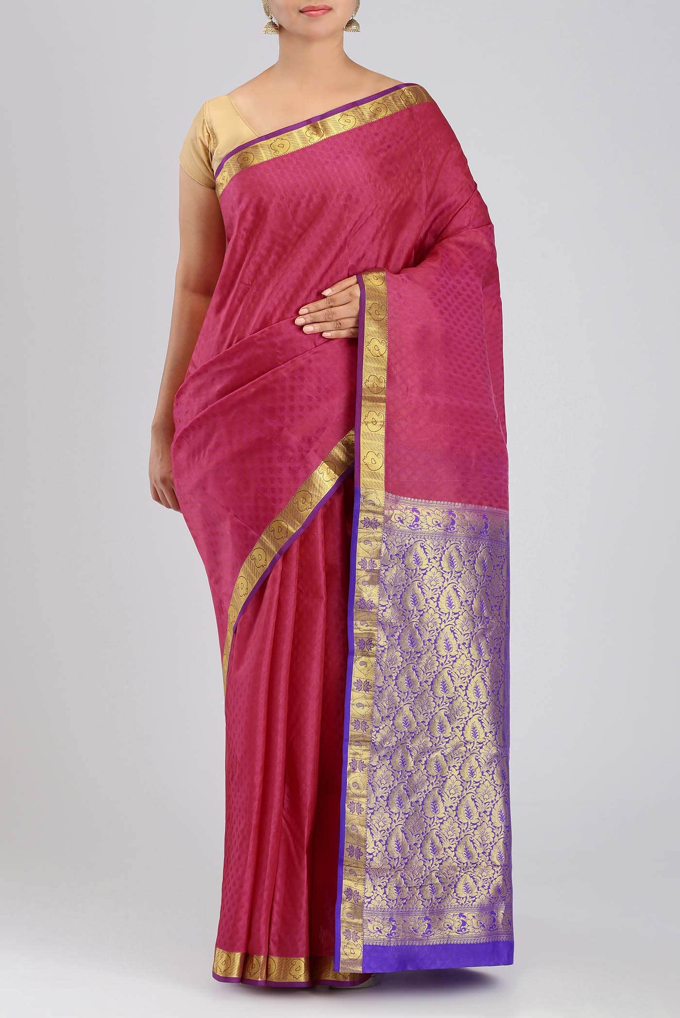 Pink Kanchipuram Silk Saree