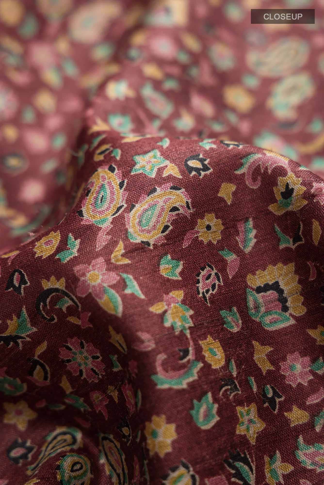 Brown Bhagalpuri Tussar Silk Saree
