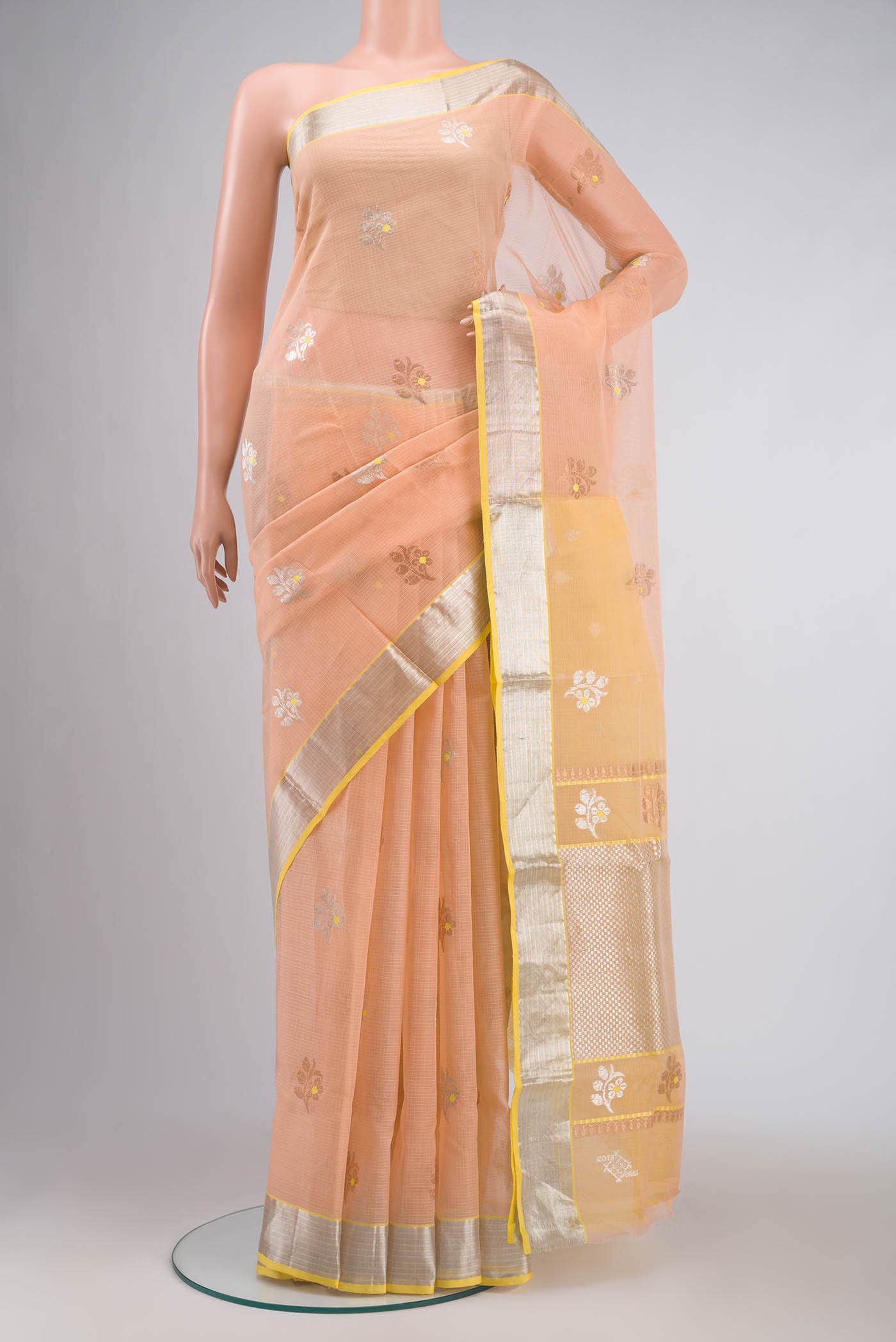 Peach Kota Silk Saree