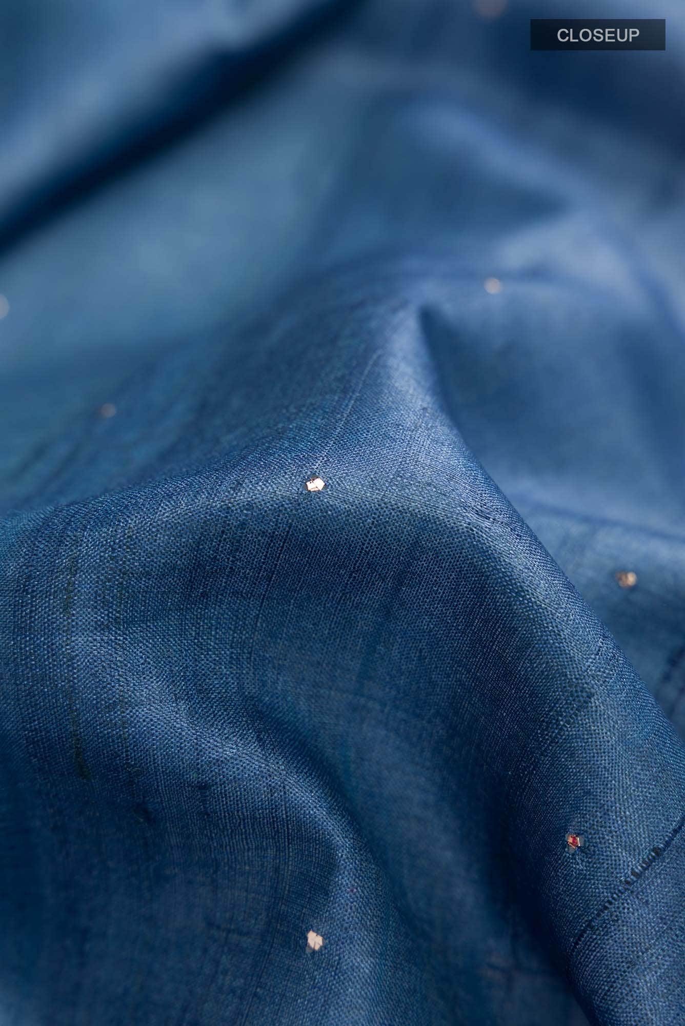 Blue Tussar Silk Saree