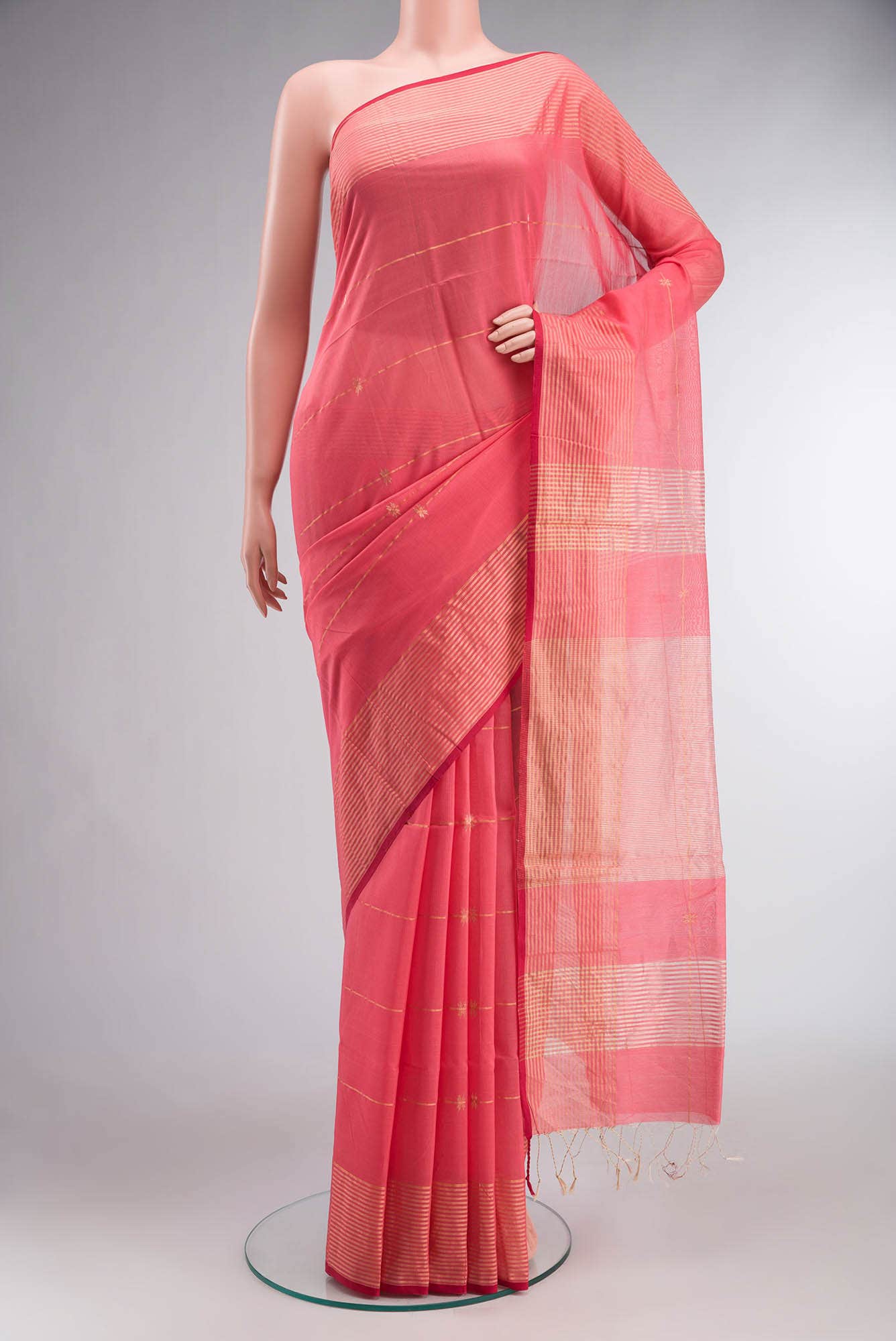 Pink Maheshwari Silk Saree