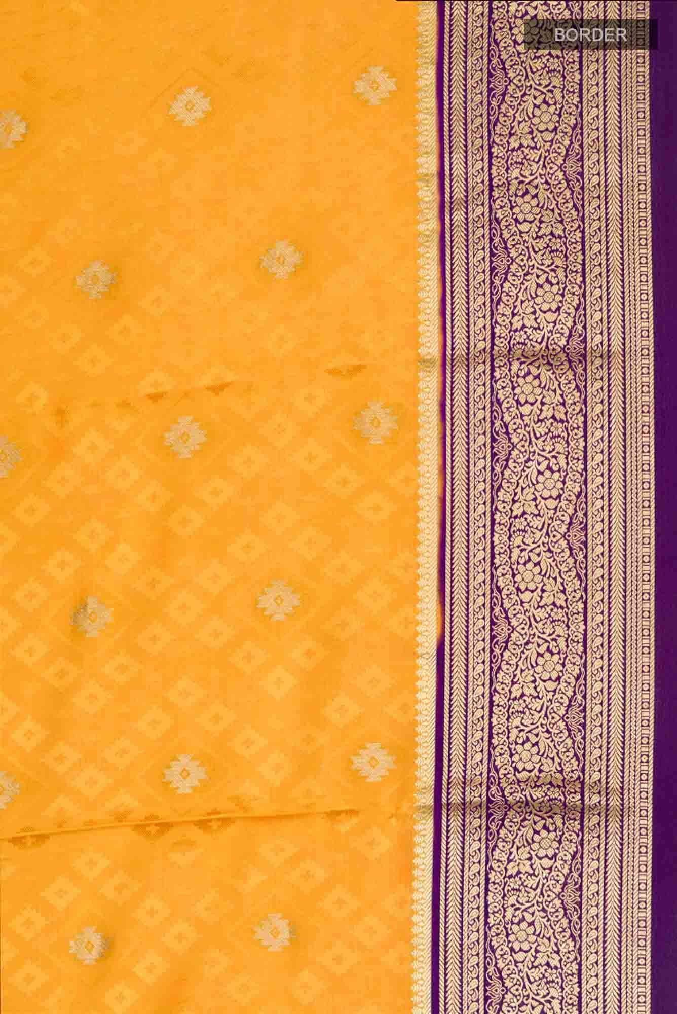 Mustard Mysore Crepe Saree