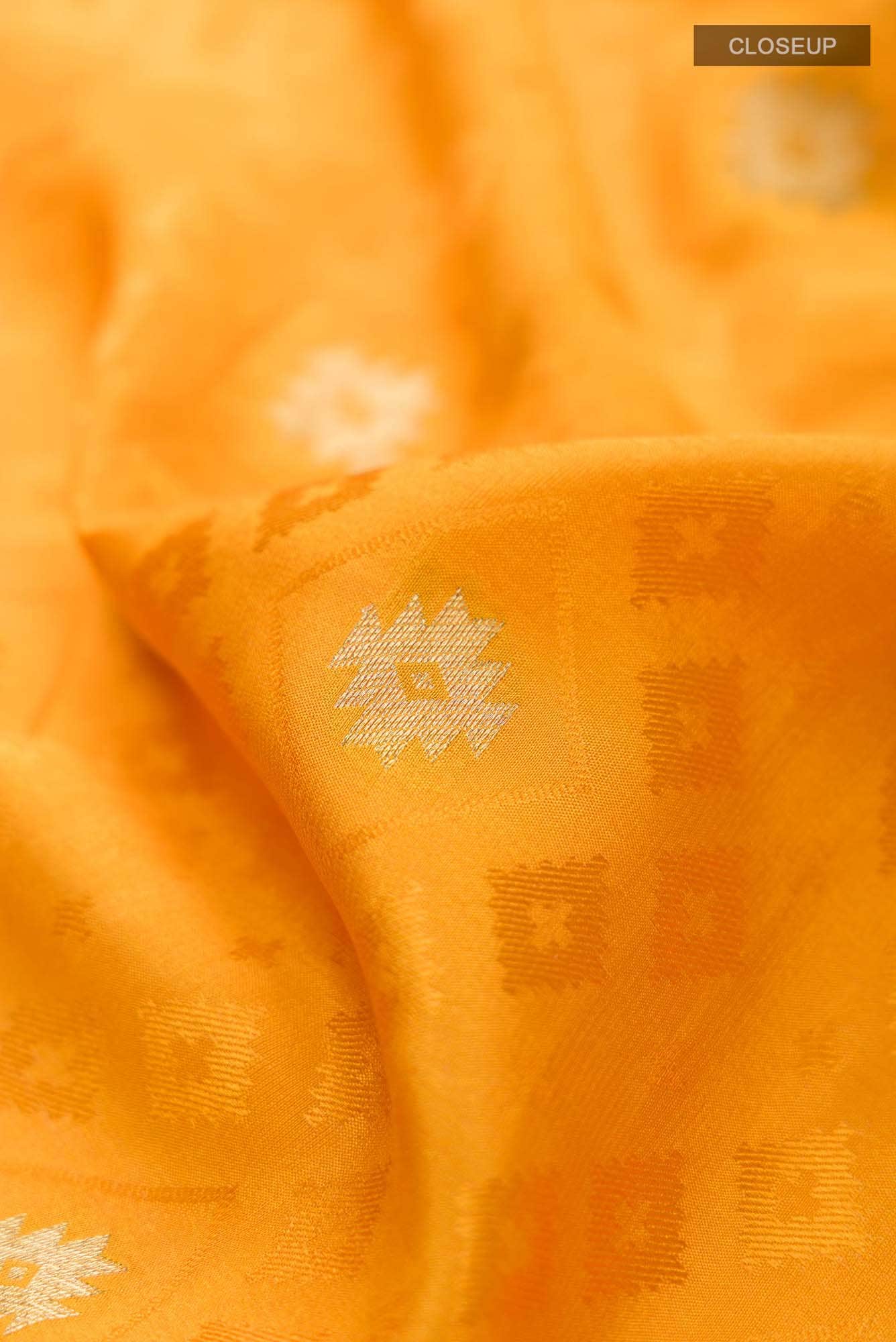 Mustard Mysore Crepe Saree