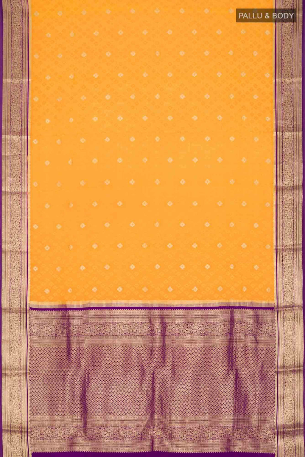 Mustard Mysore Crepe Saree