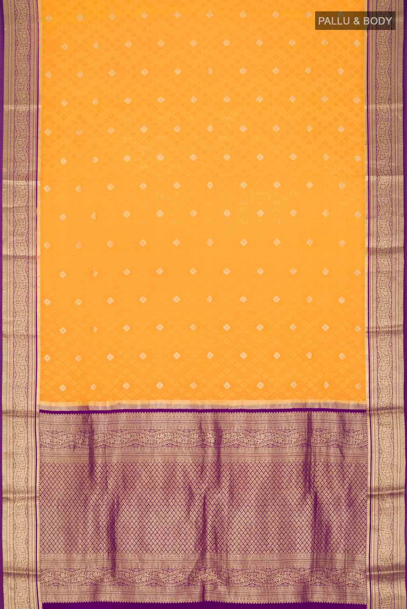 Mustard Mysore Crepe Saree