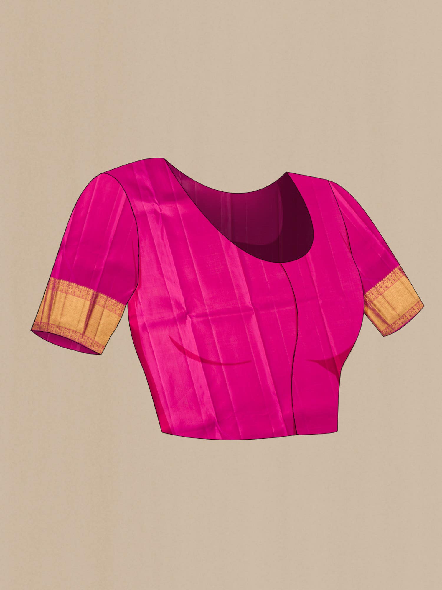 Pure Silk Pure Zari Pink Kanchipuram Saree