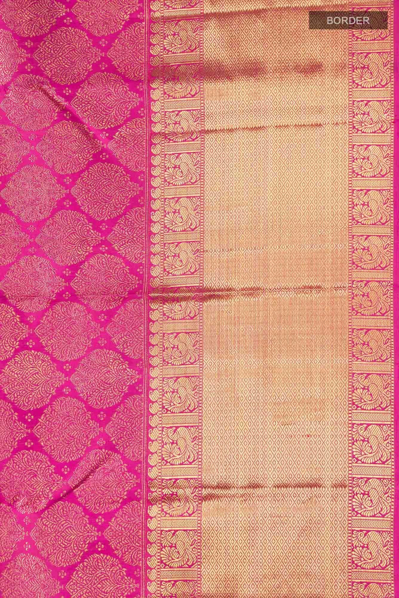 Pure Silk Pure Zari Pink Kanchipuram Saree