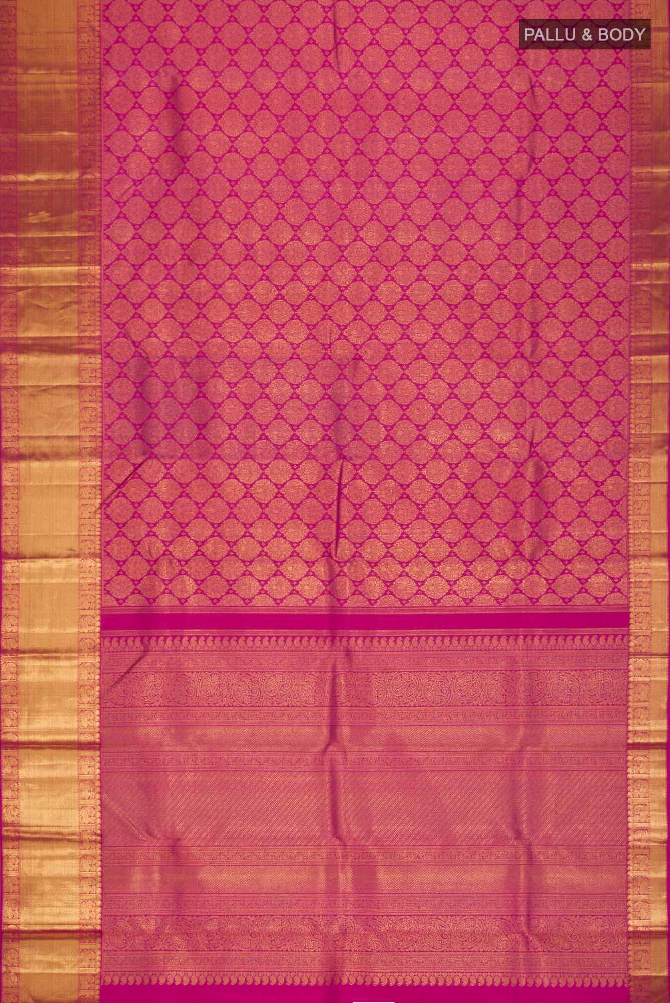 Pure Silk Pure Zari Pink Kanchipuram Saree