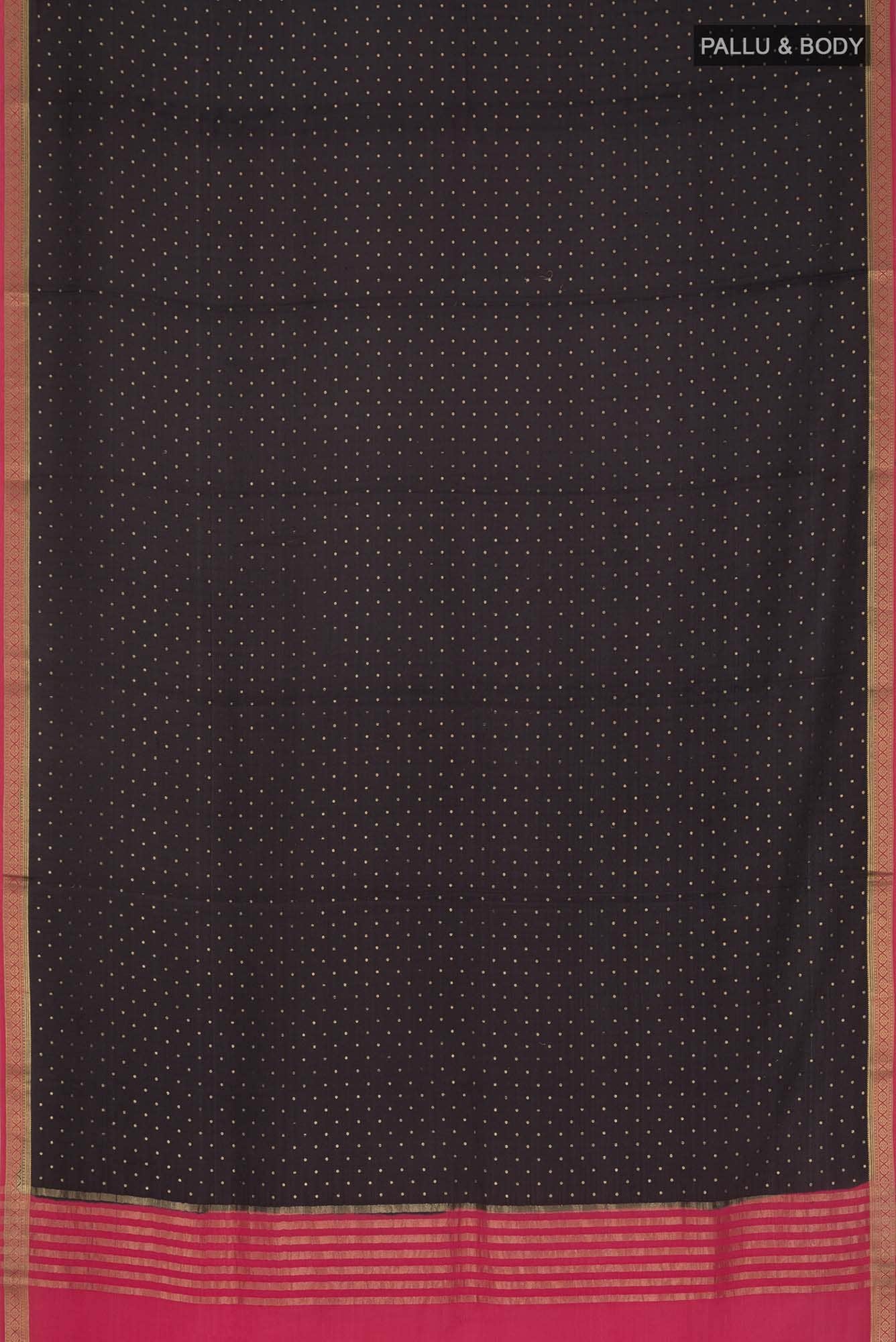 Black Mysore Crepe Saree