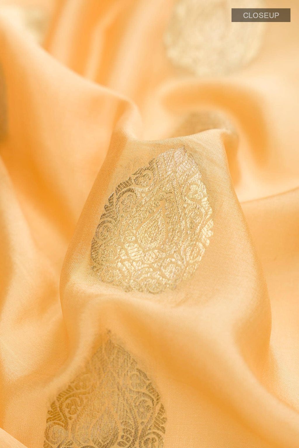 Yellow Mysore Crepe Saree