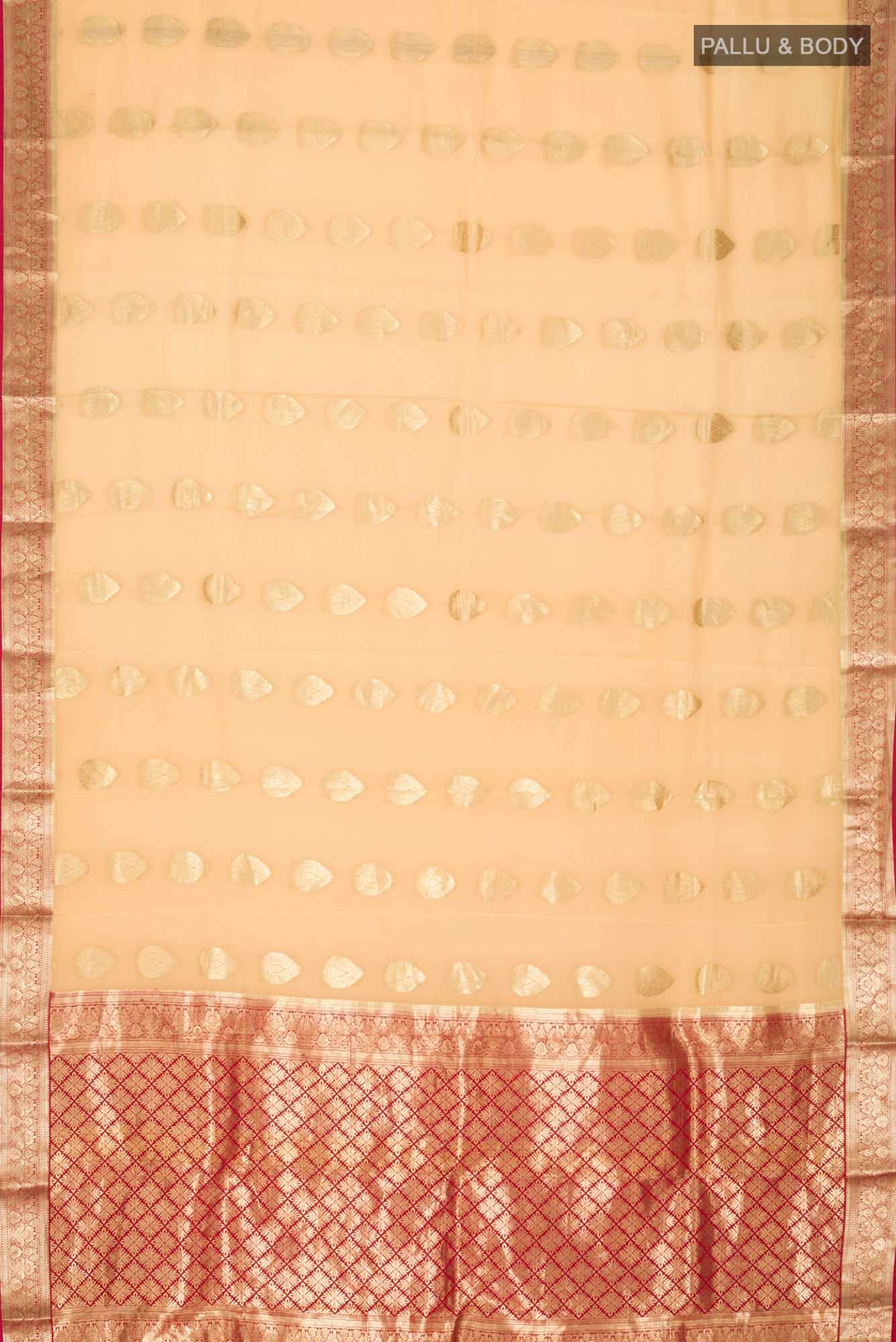 Yellow Mysore Crepe Saree