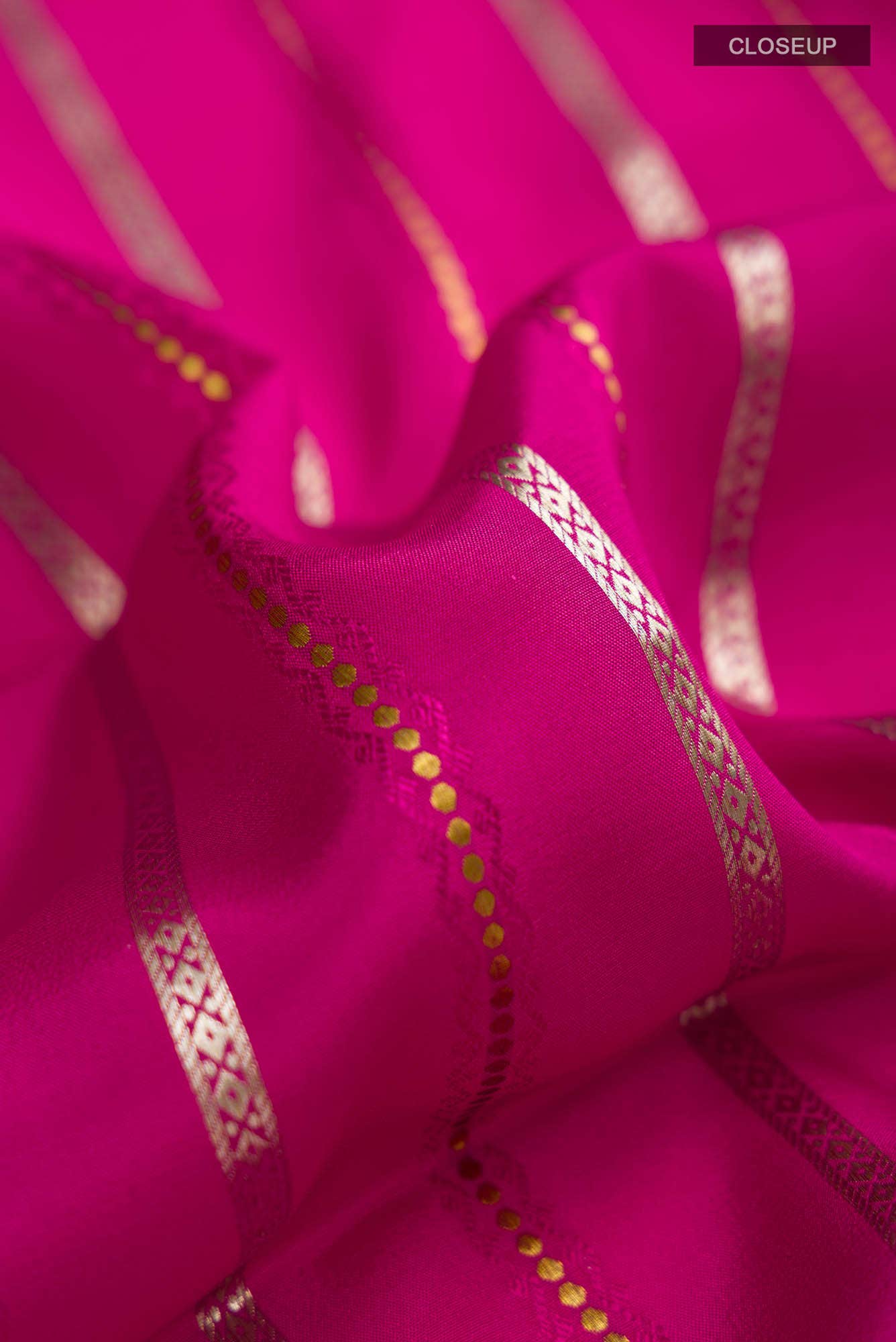 Pink Mysore Crepe Saree